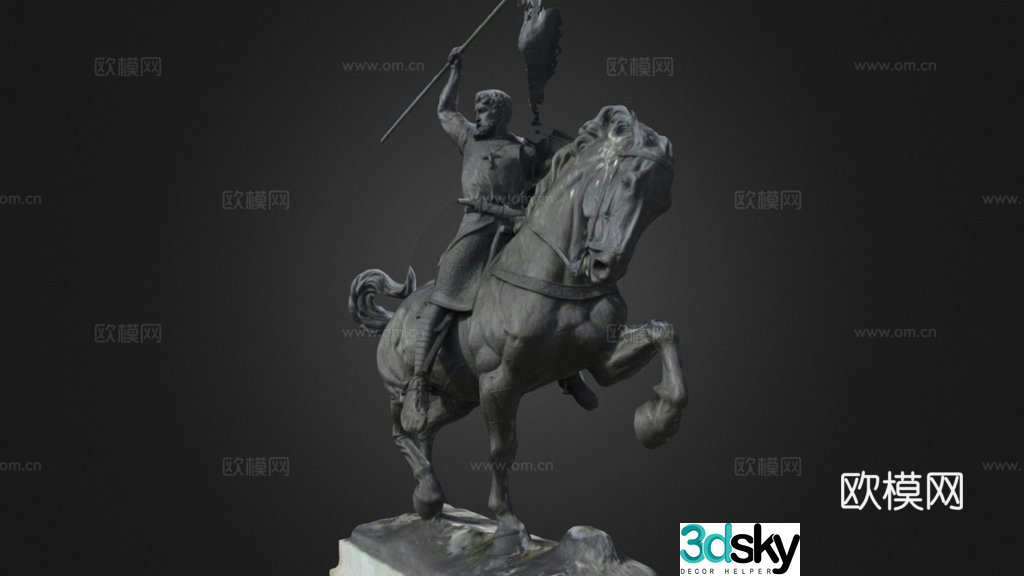 Elsid Equestrian Statue Balboa Park SD3d Model