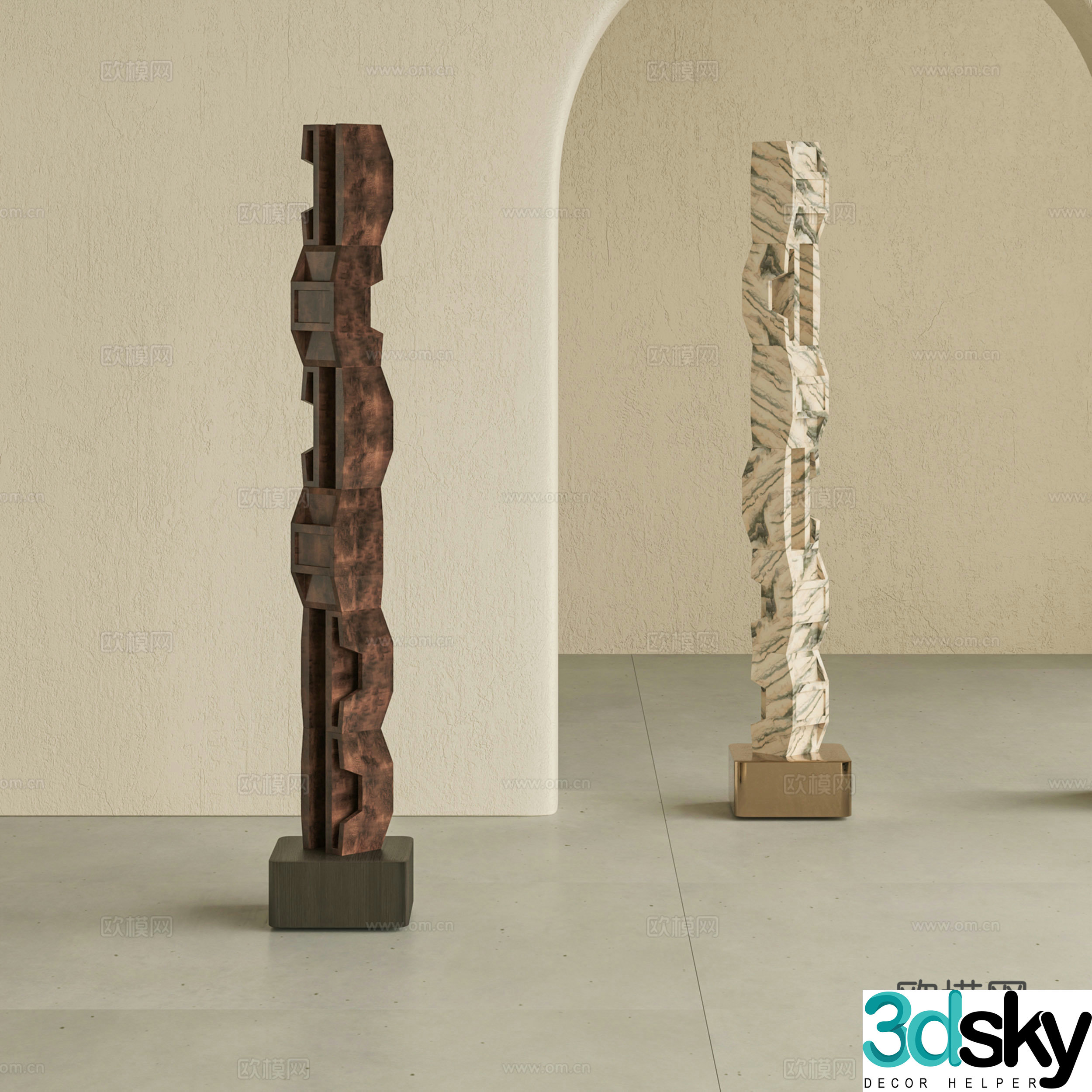 Modern sculpture ornaments 3d model