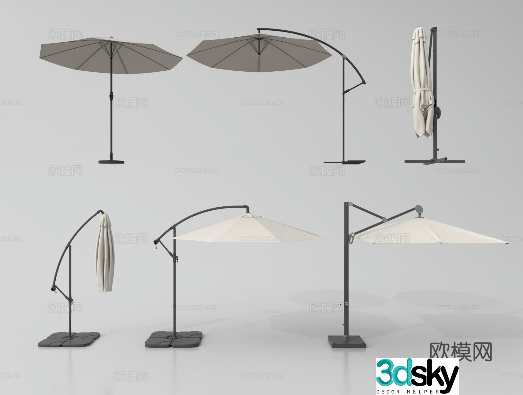 Awning Parasol Floor umbrella 3D Model
