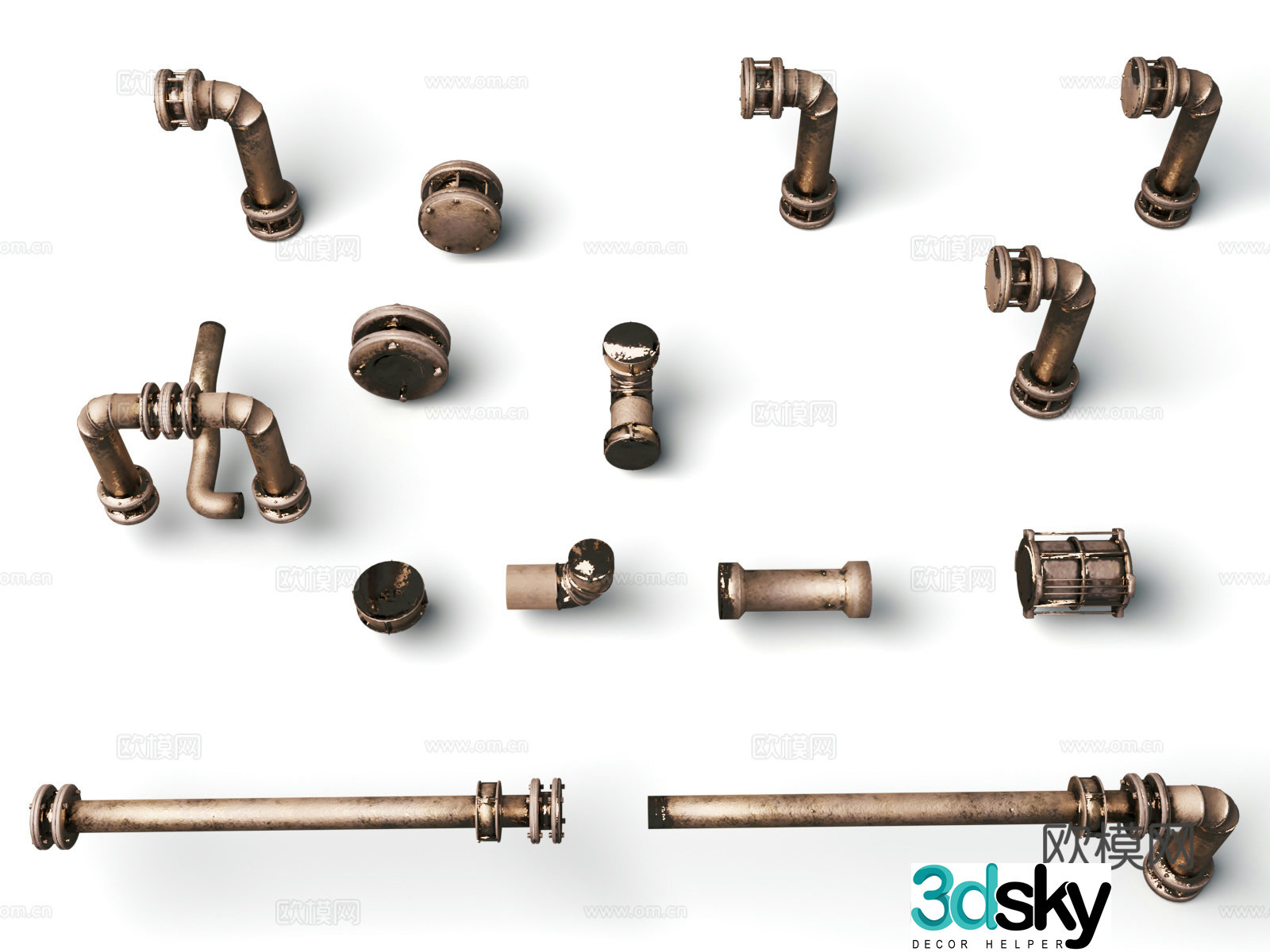 Industrial LOFT ornaments Cyberpunk Steampunk Mechanical ornaments Gear3d model