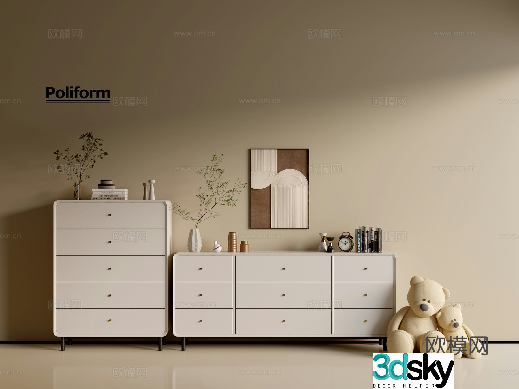 Modern cream wind chest of cabinet ins wind minimalist wind cabinet whole cabinet sideboard balcony cabinet 3d model