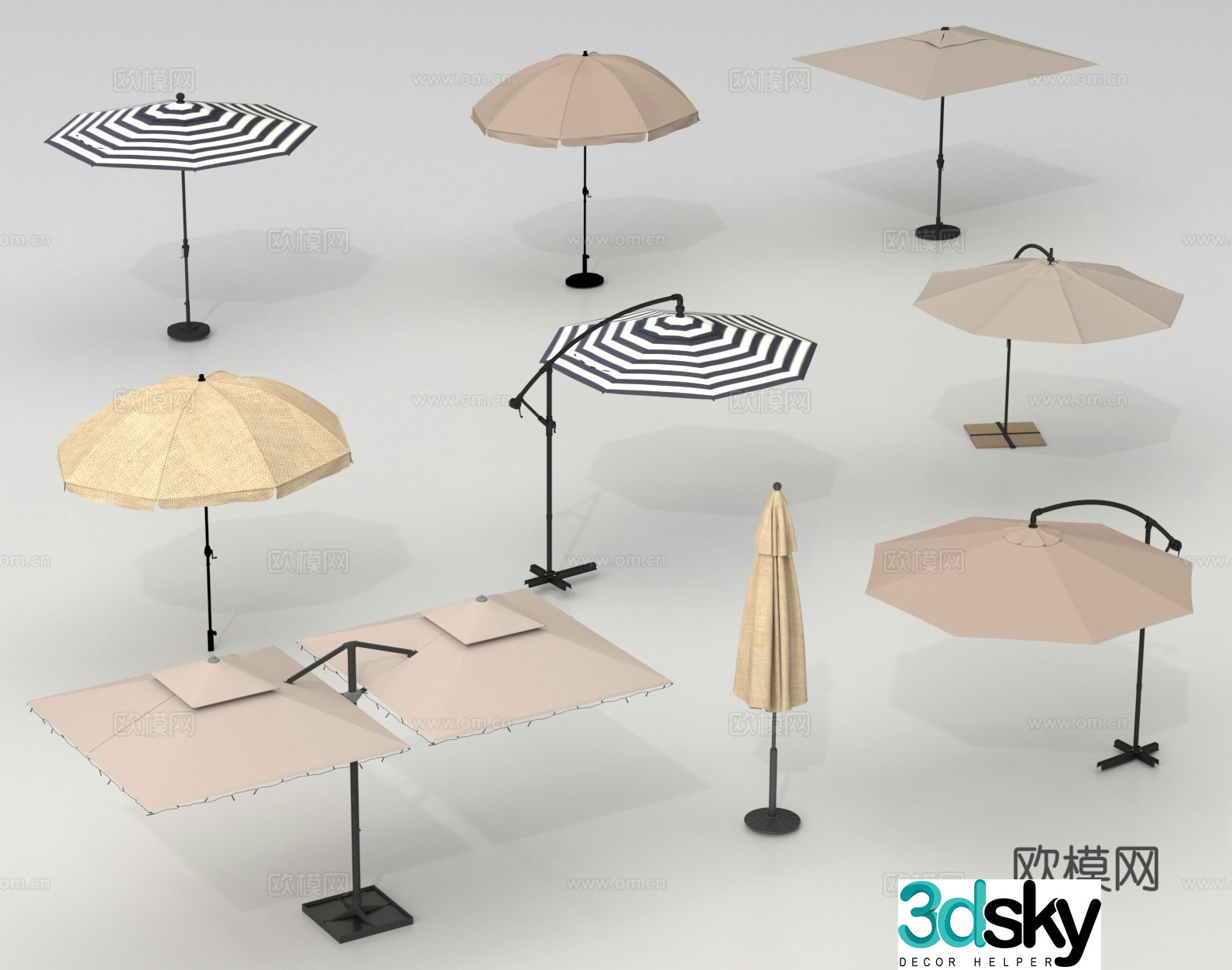 Floor umbrella parasol 3d model