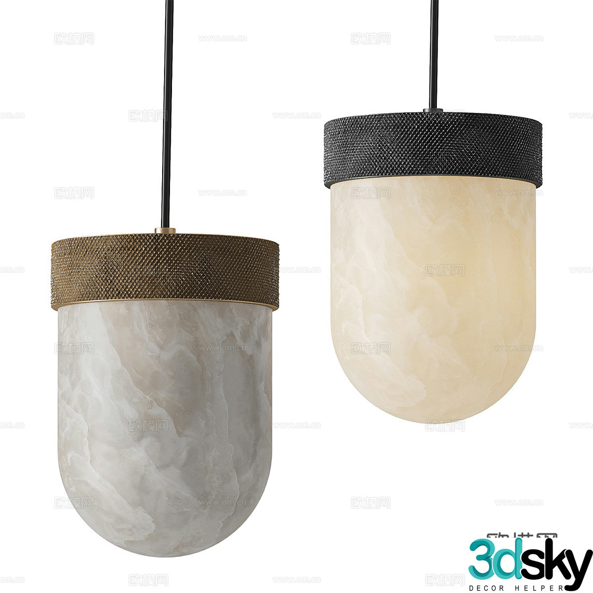 New Chinese style light luxury decorative chandelier 3D model