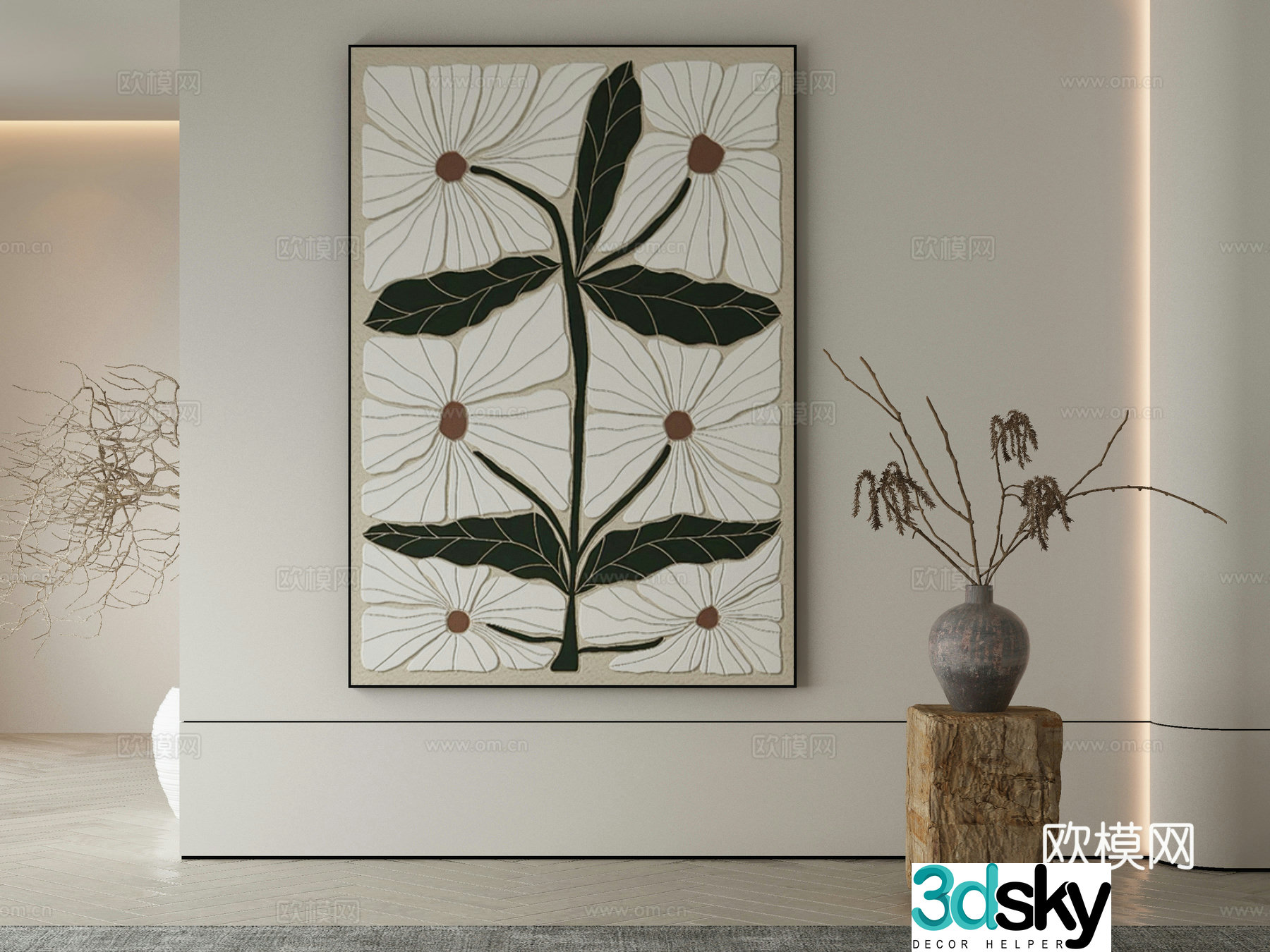 Modern Wasabi Hanging Painting Oil Painting 3D Model