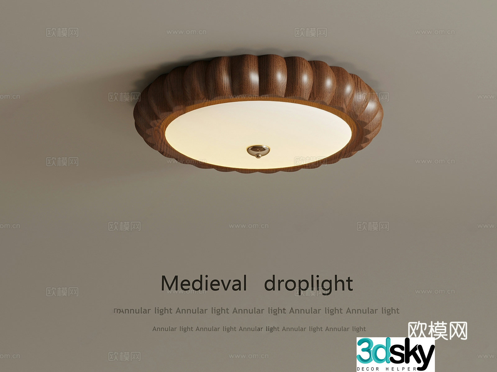 Middle-aged ceiling light Ceiling lamp Wooden ceiling light Bedroom ceiling light 3D model