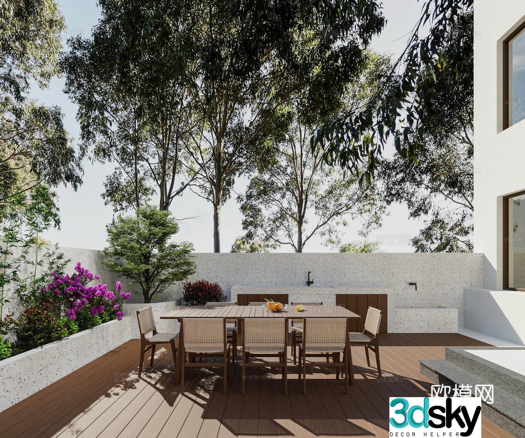 Modern garden landscape 3d model