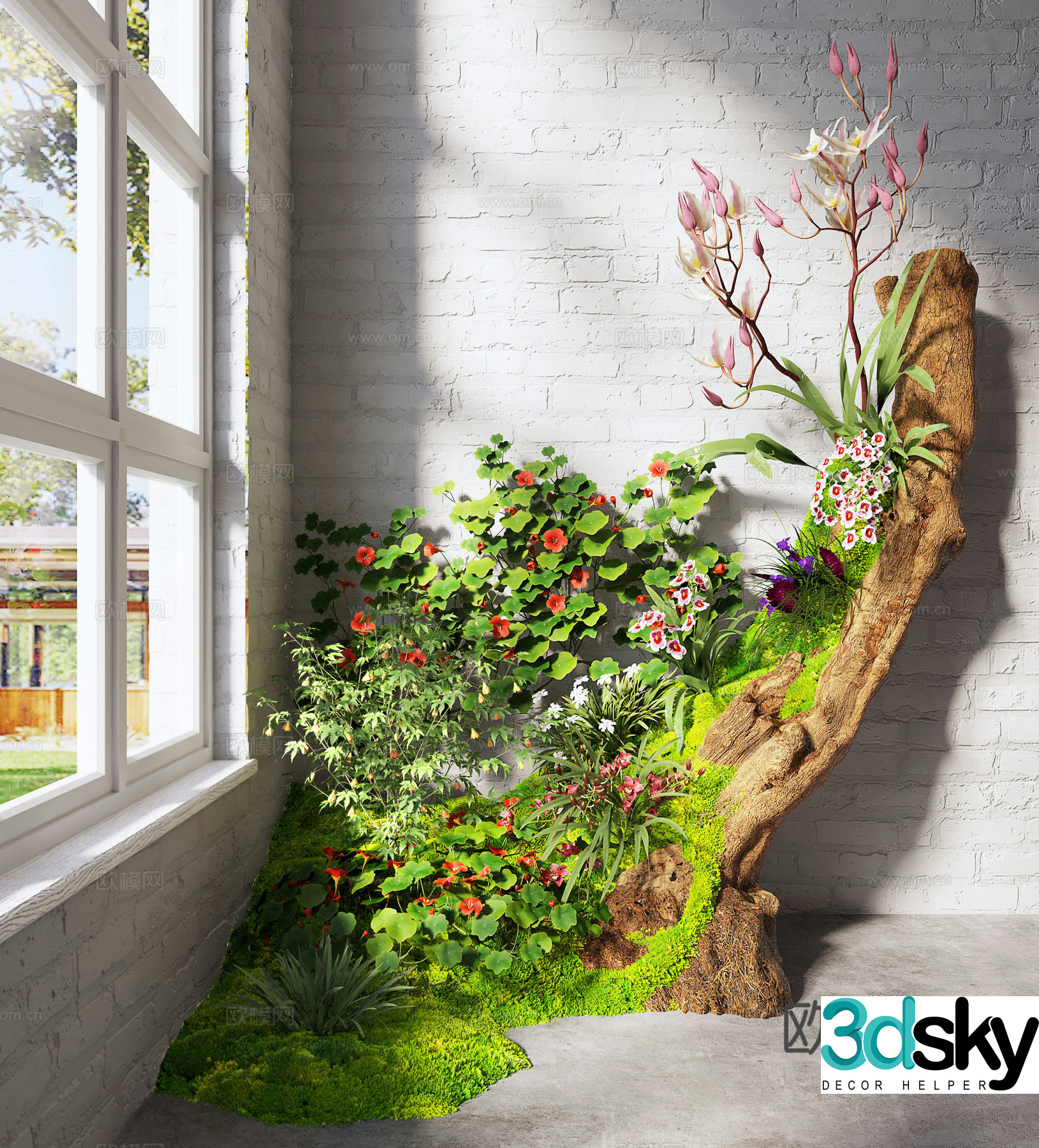 Modern interior landscape Landscape sketch Plant landscaping Plant pile Landscape plants 3D model