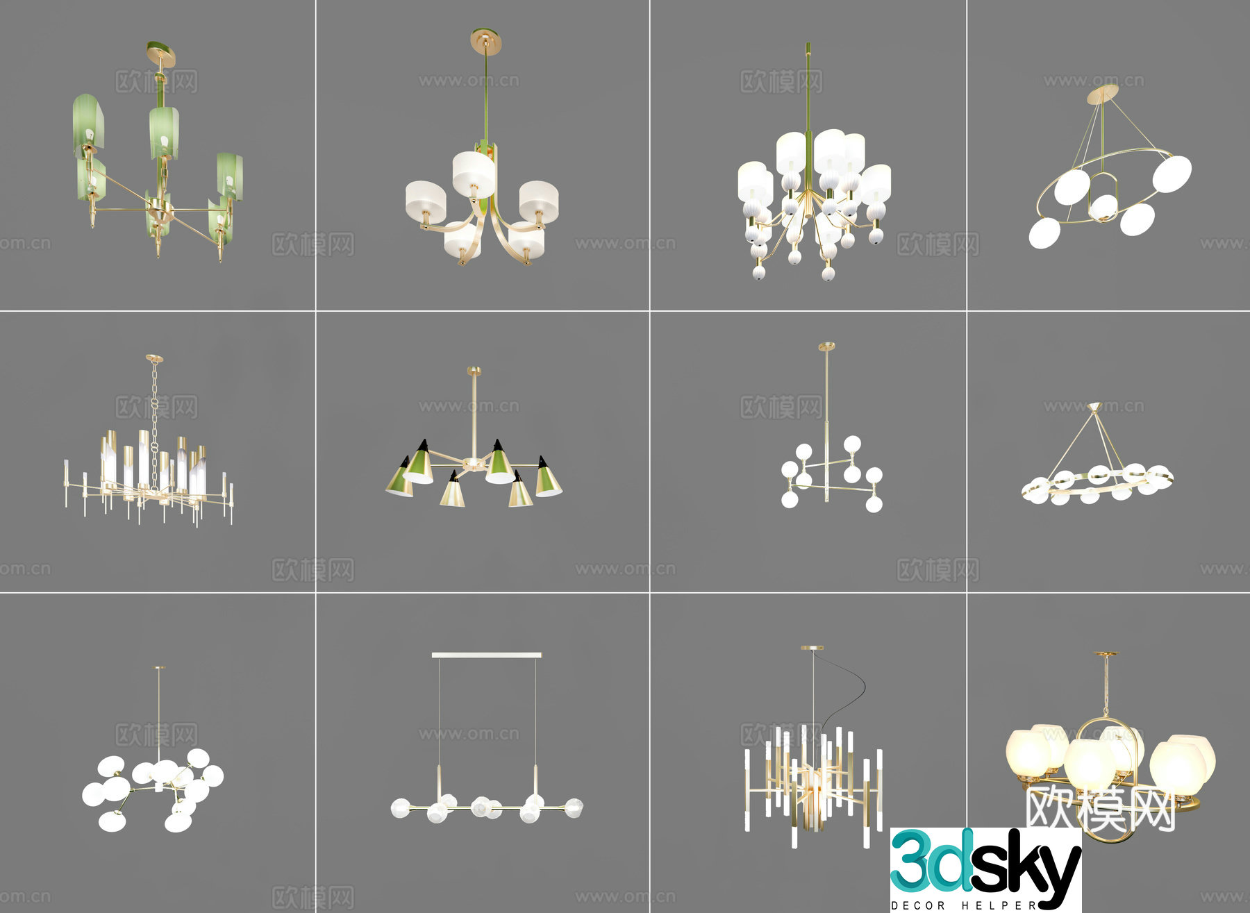 Modern chandelier 3d model