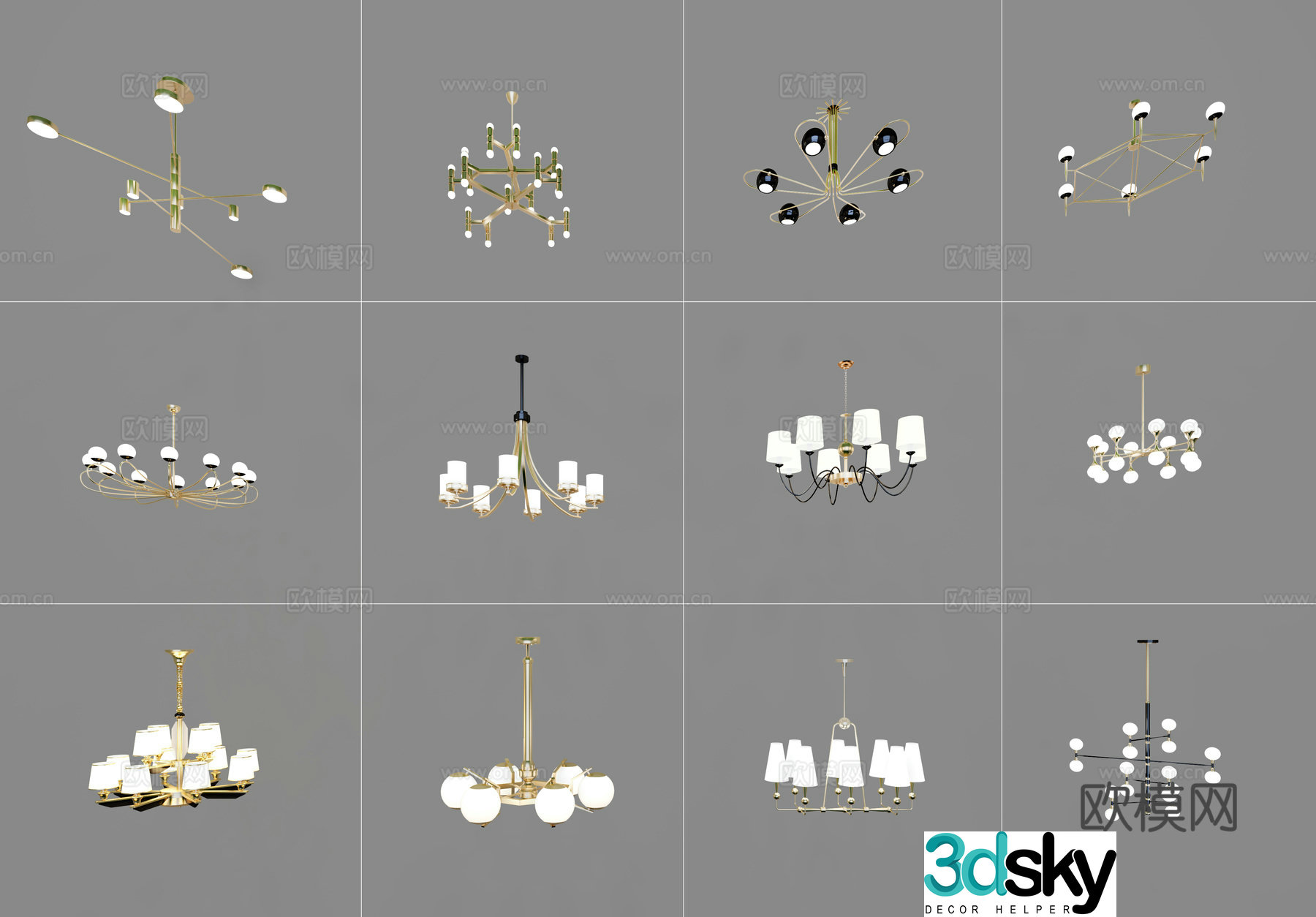 Modern chandelier 3d model