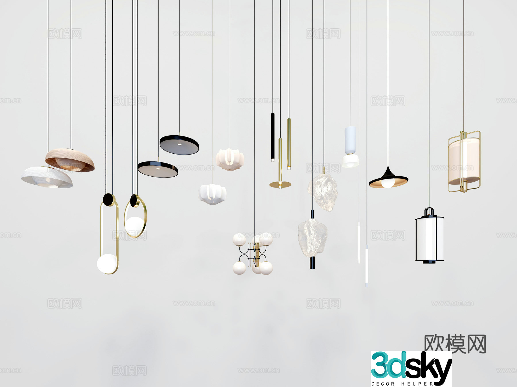 Modern small chandeliers 3d model