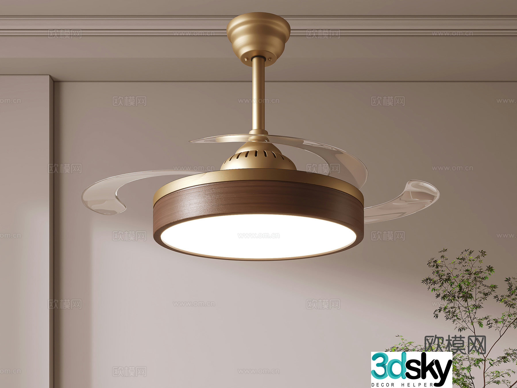 Fan light Ceiling fan light 3d model