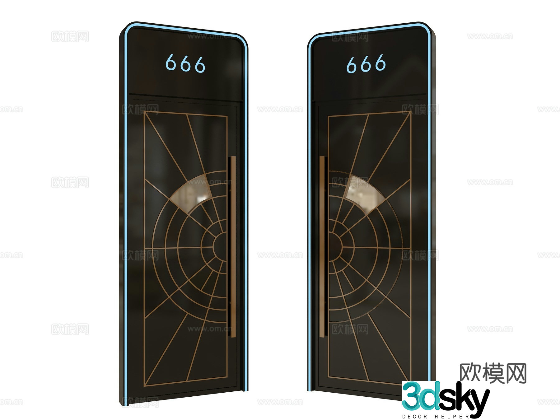 Modern KTV private room door 3D model