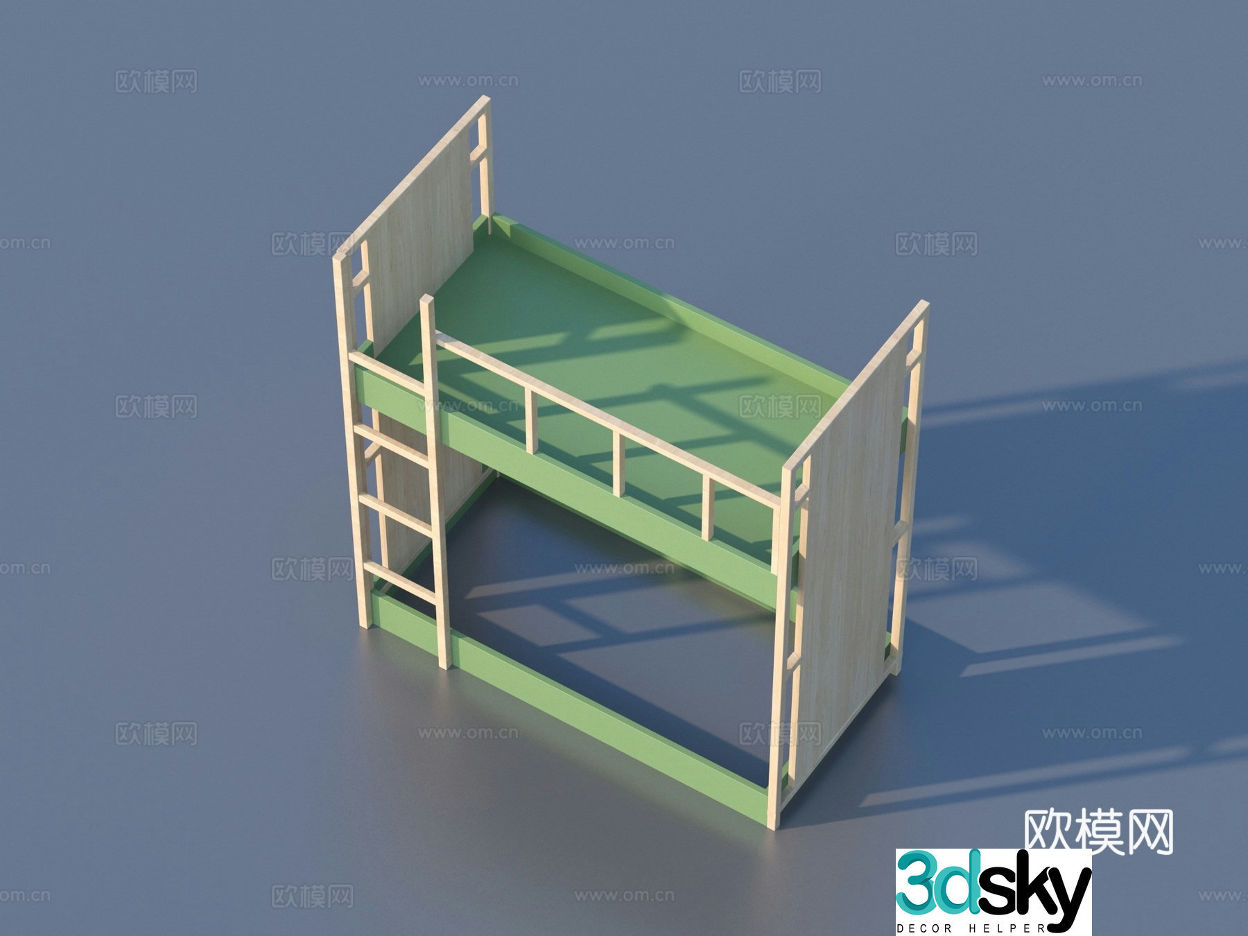 Getting on and getting out of bed Student bed Furniture 3d model