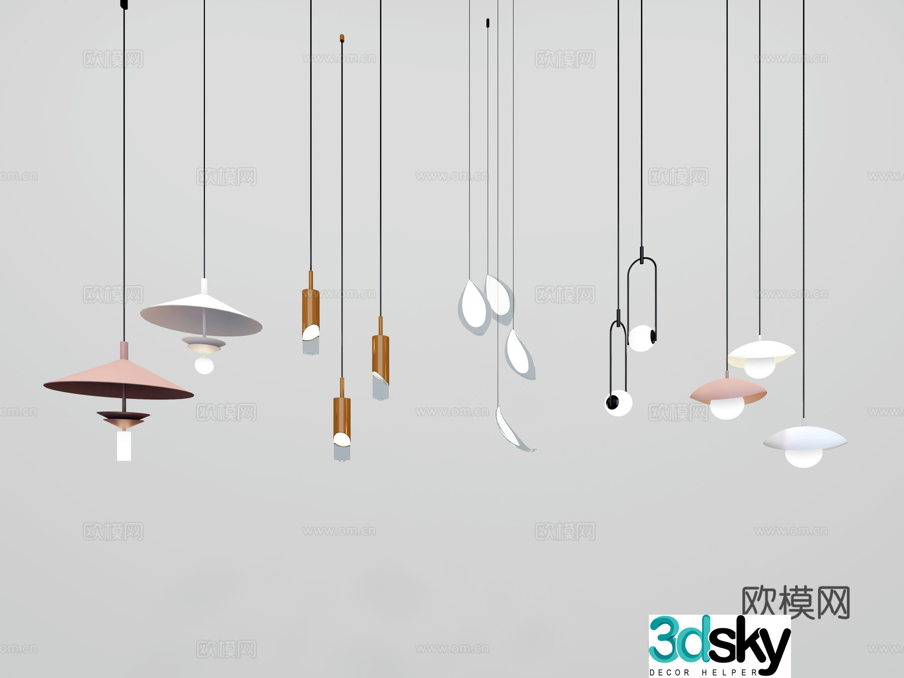 Modern small chandeliers 3d model