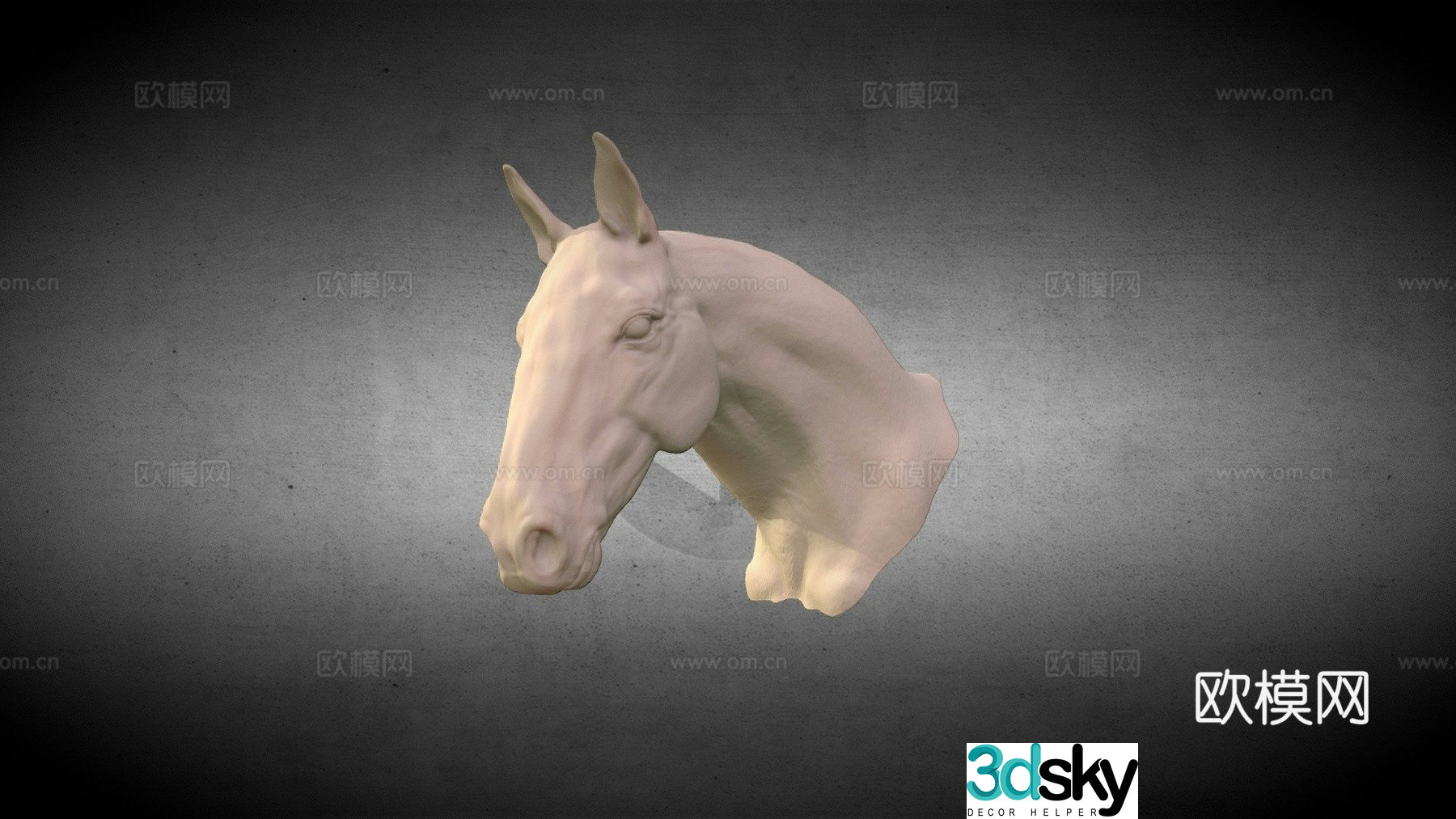 Horse head sculpture 3d model
