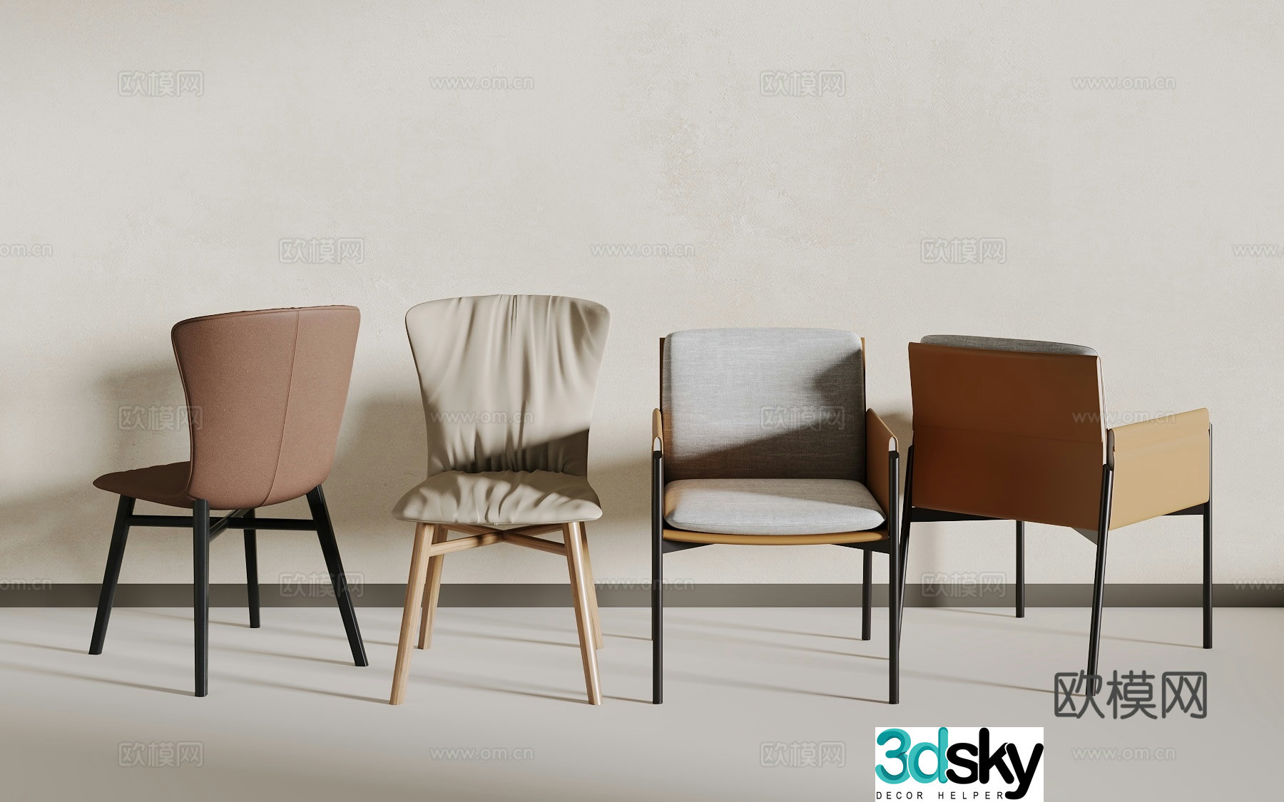 Modern dining chair 3d model