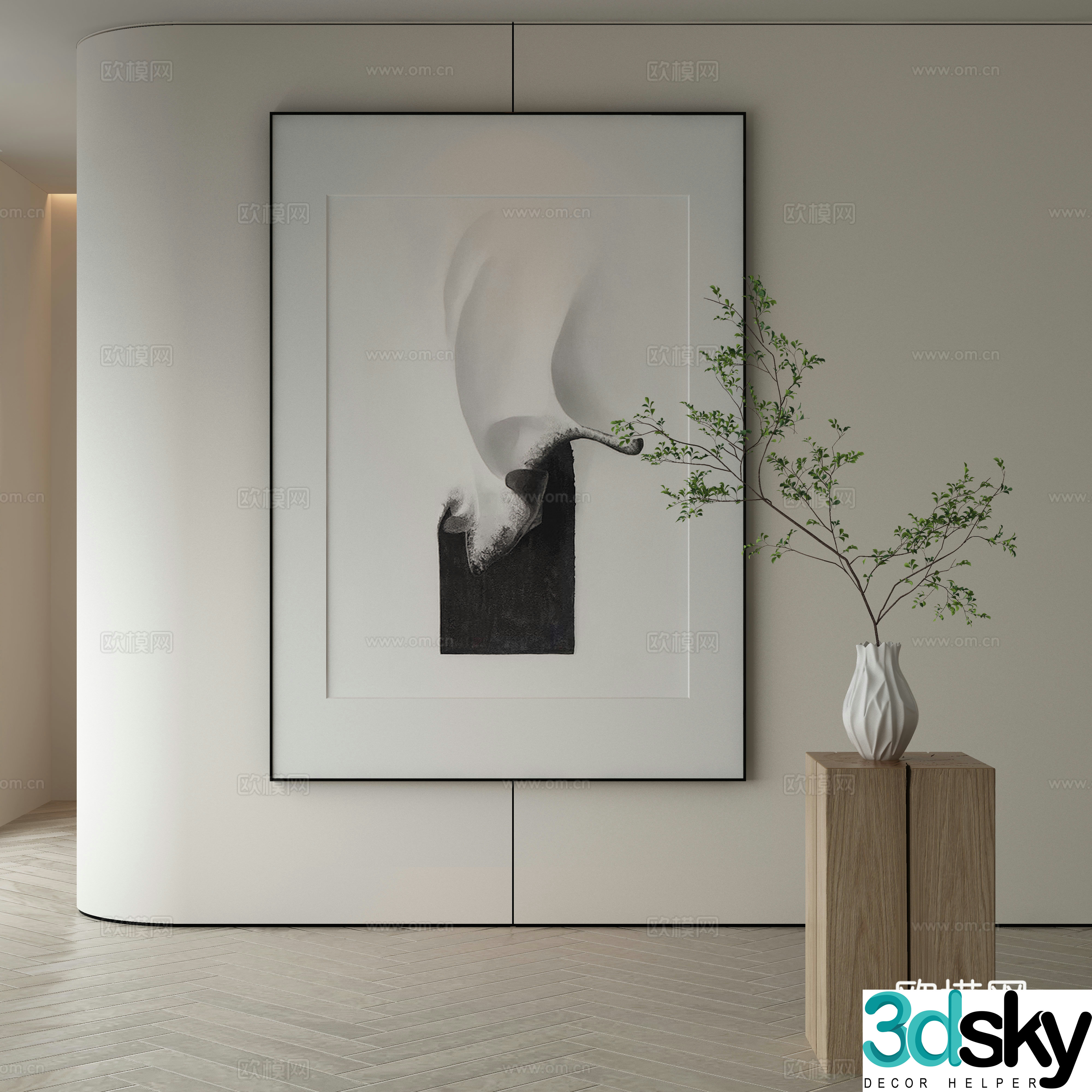 Modern Wasabi Hanging Painting Oil Painting 3D Model