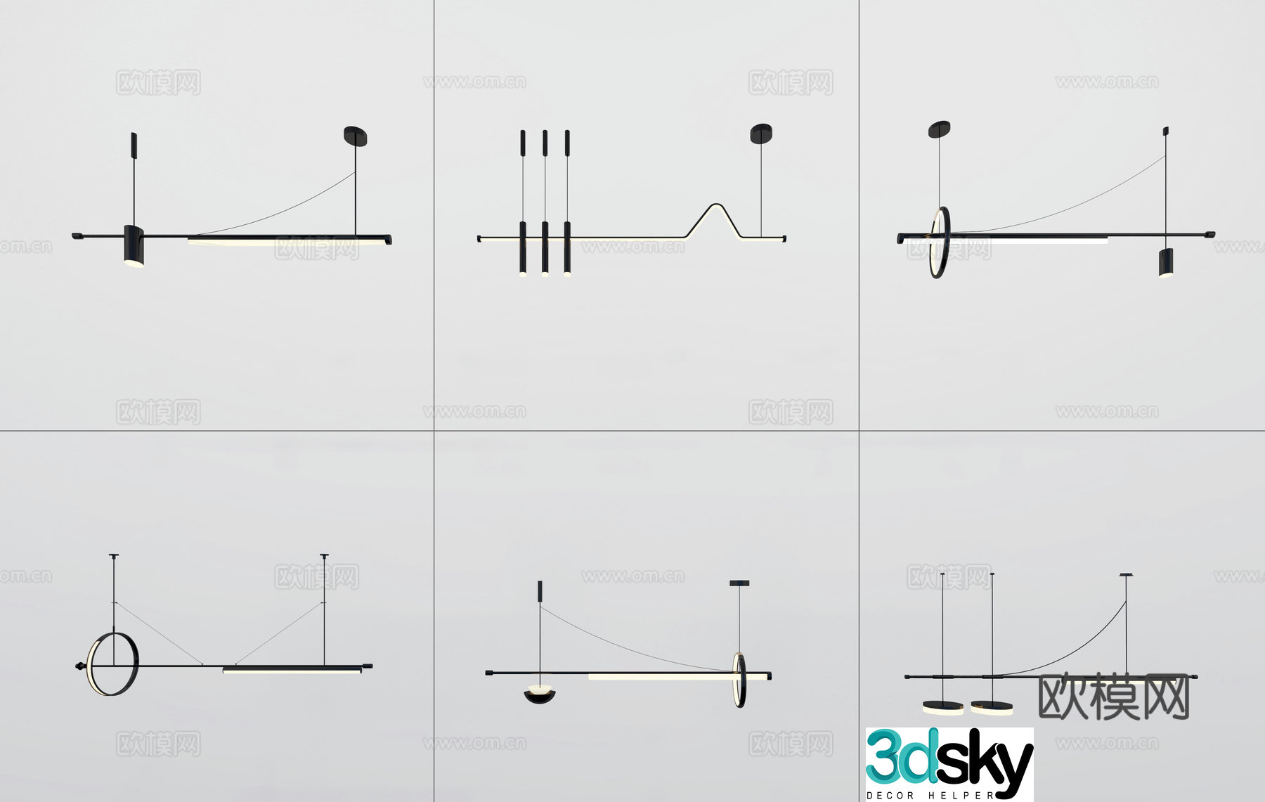 Modern chandelier 3d model