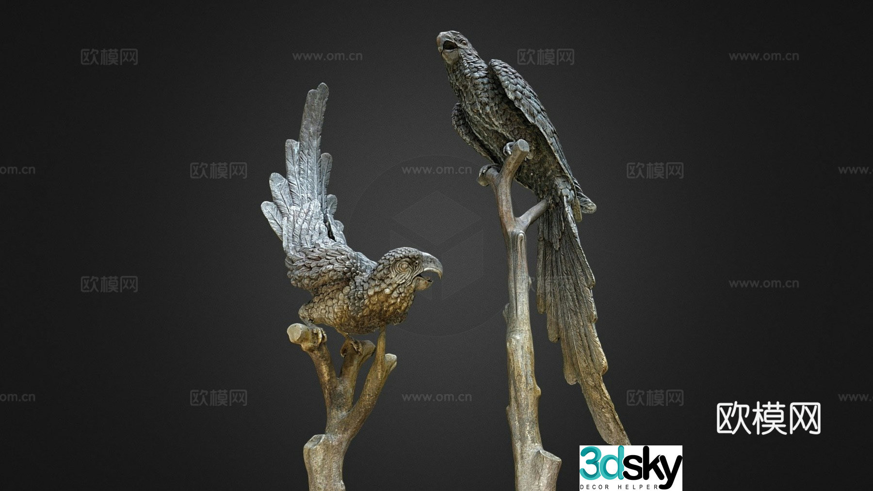 Parrot Statue 3d Model