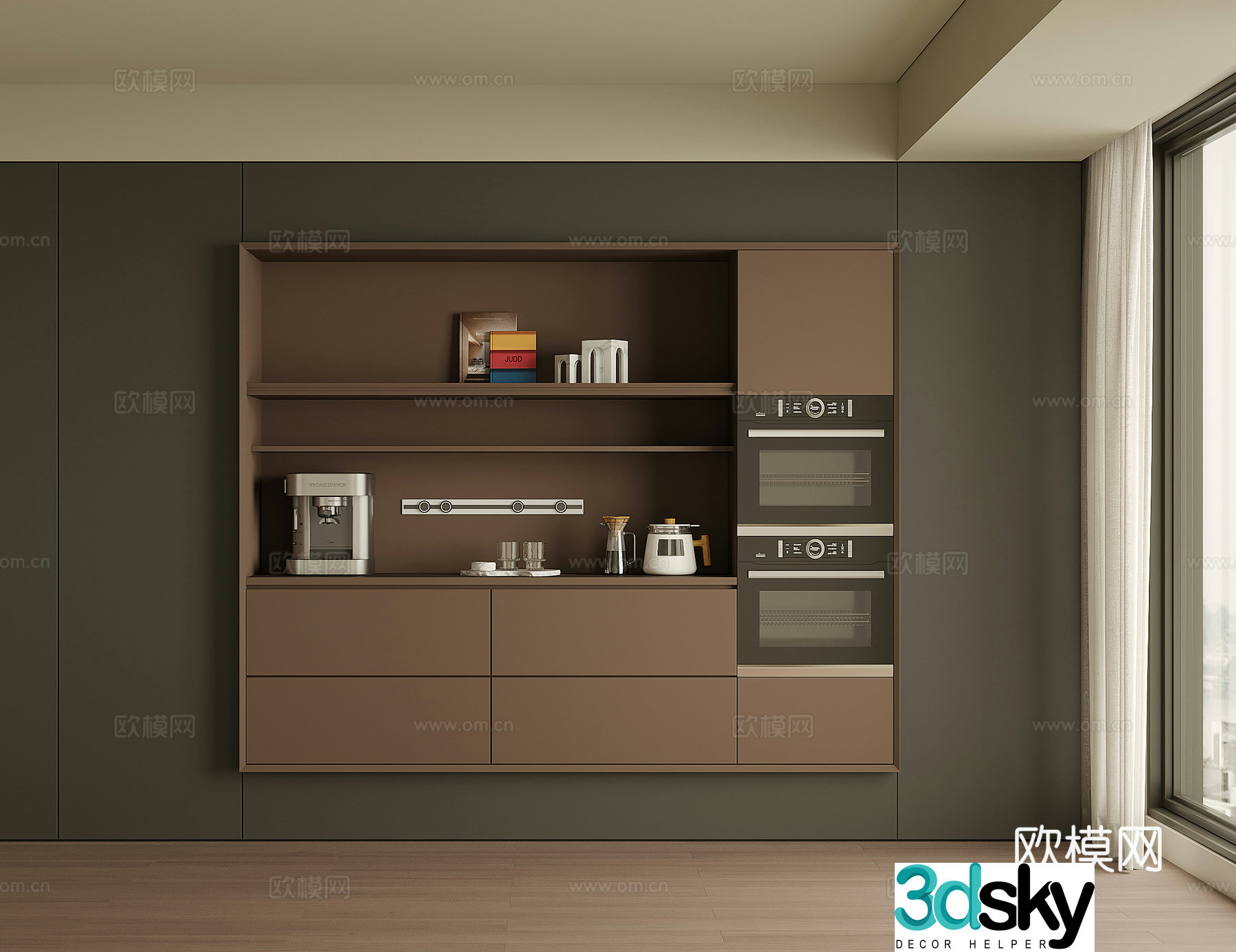 Modern wine cabinet sideboard 3D model