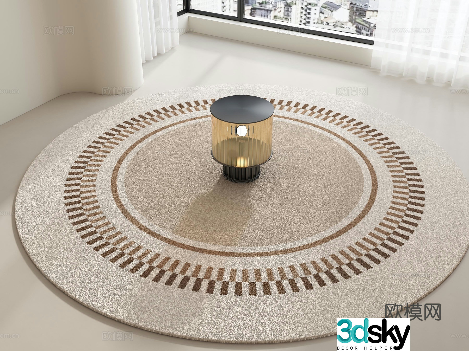 Carpet Middle style carpet Wasabi style carpet Cream style carpet Living room carpet Round carpet 3d model