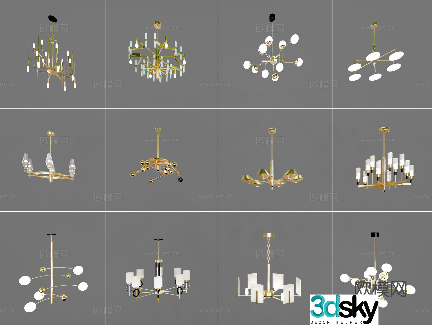 Modern chandelier 3d model