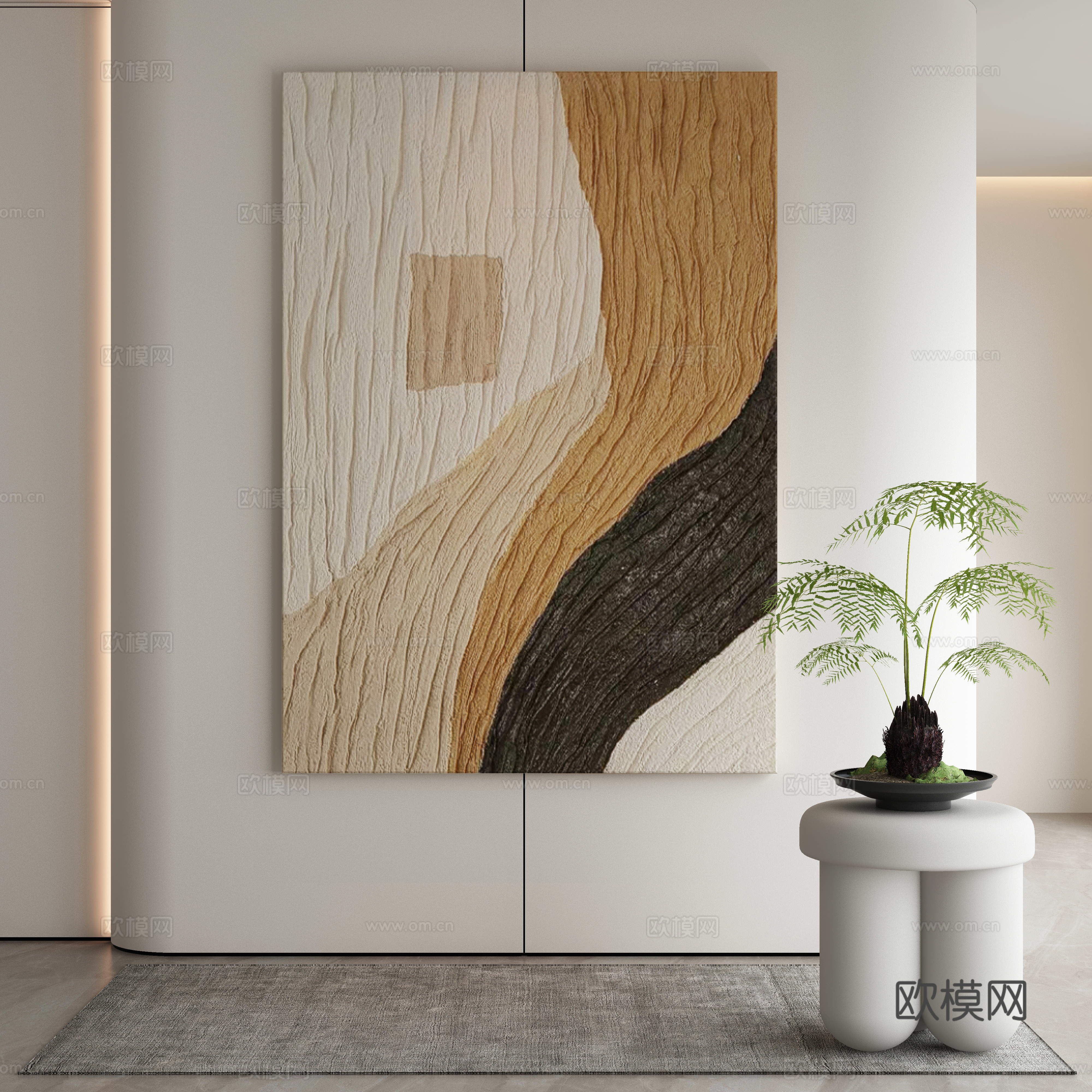 Modern Wasabi Hanging Painting Oil Painting 3D Model