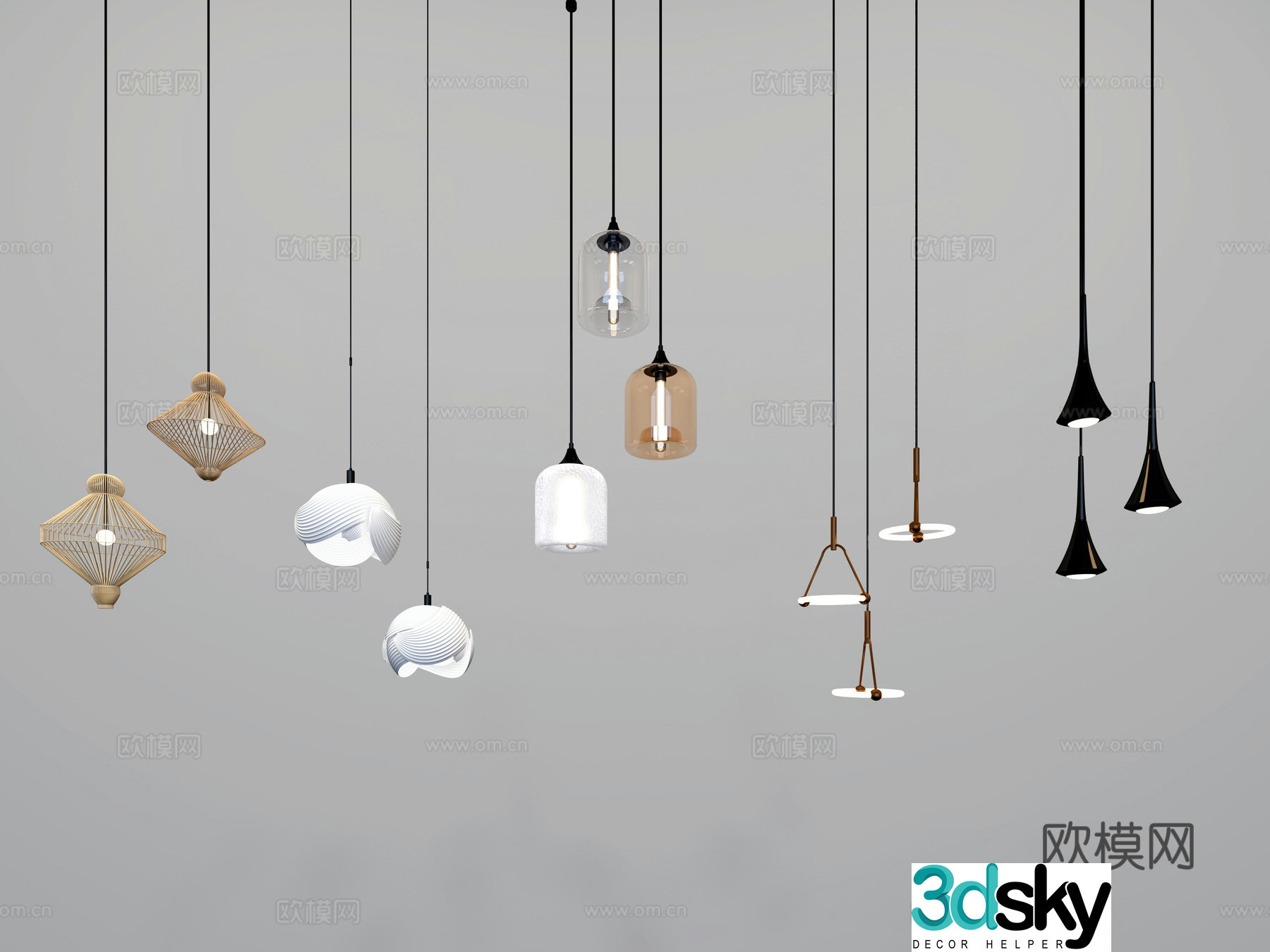 Modern small chandeliers 3d model