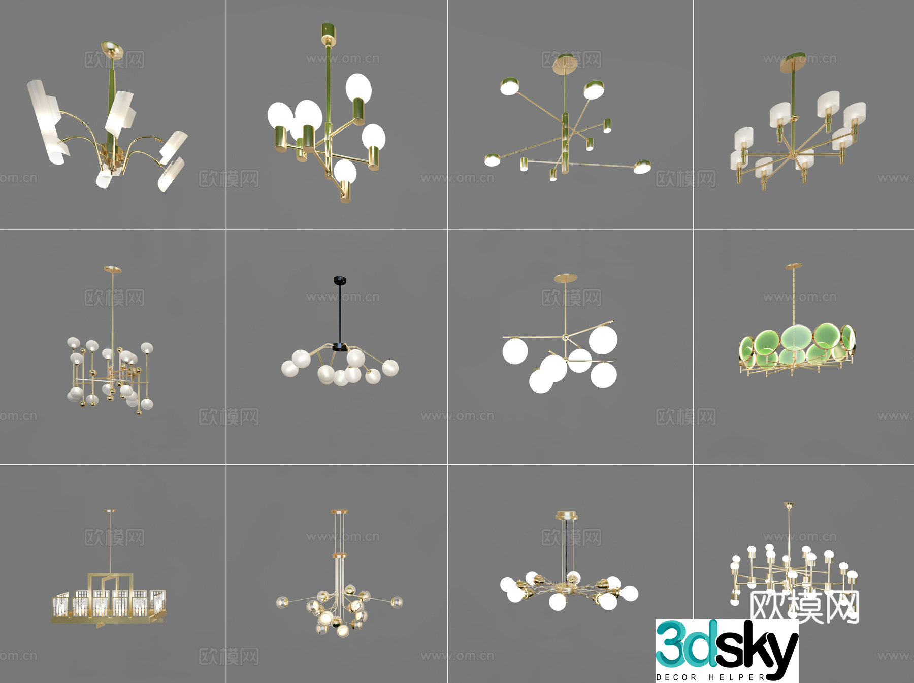 Modern chandelier 3d model