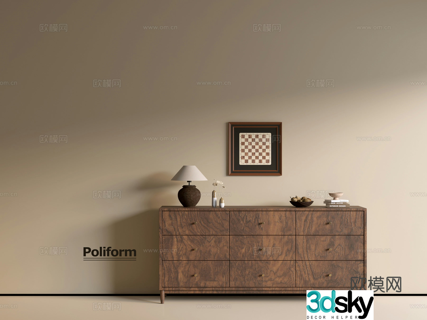 Modern wood grain cabinet ins wind minimalist wind cabinet whole cabinet sideboard balcony cabinet storage 3D model
