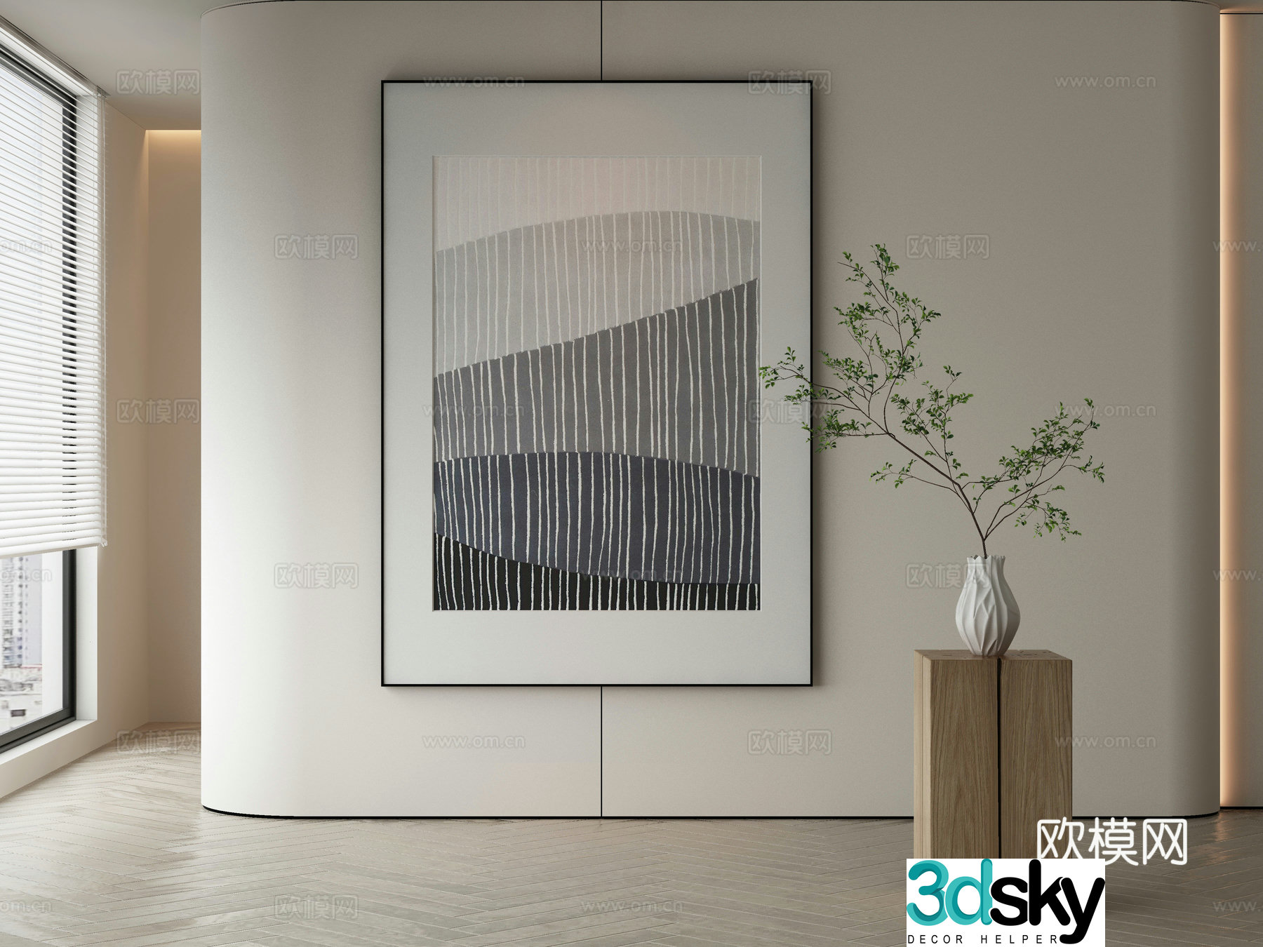 Modern Wasabi Hanging Painting Oil Painting 3D Model