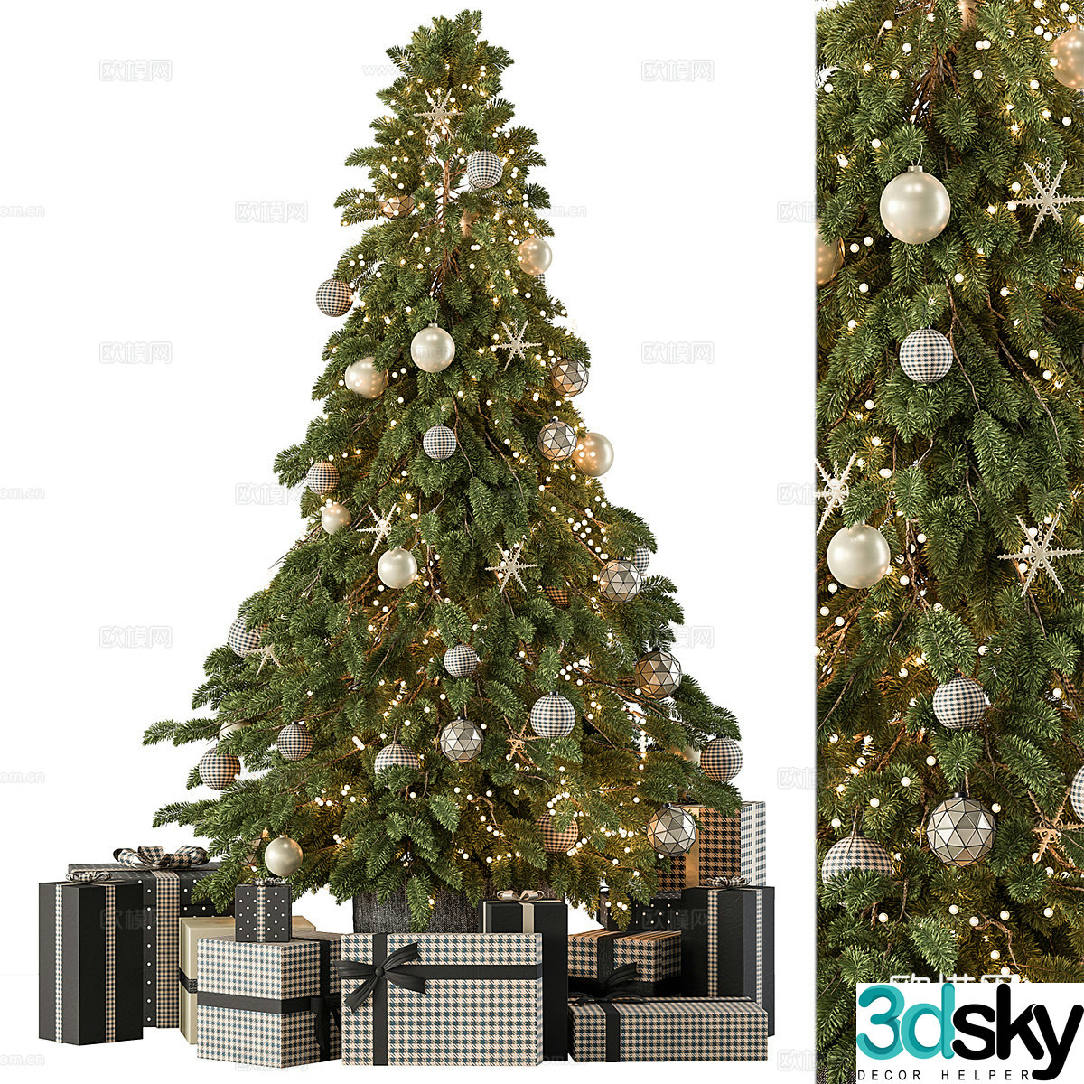 Christmas ornaments Christmas tree 3d model