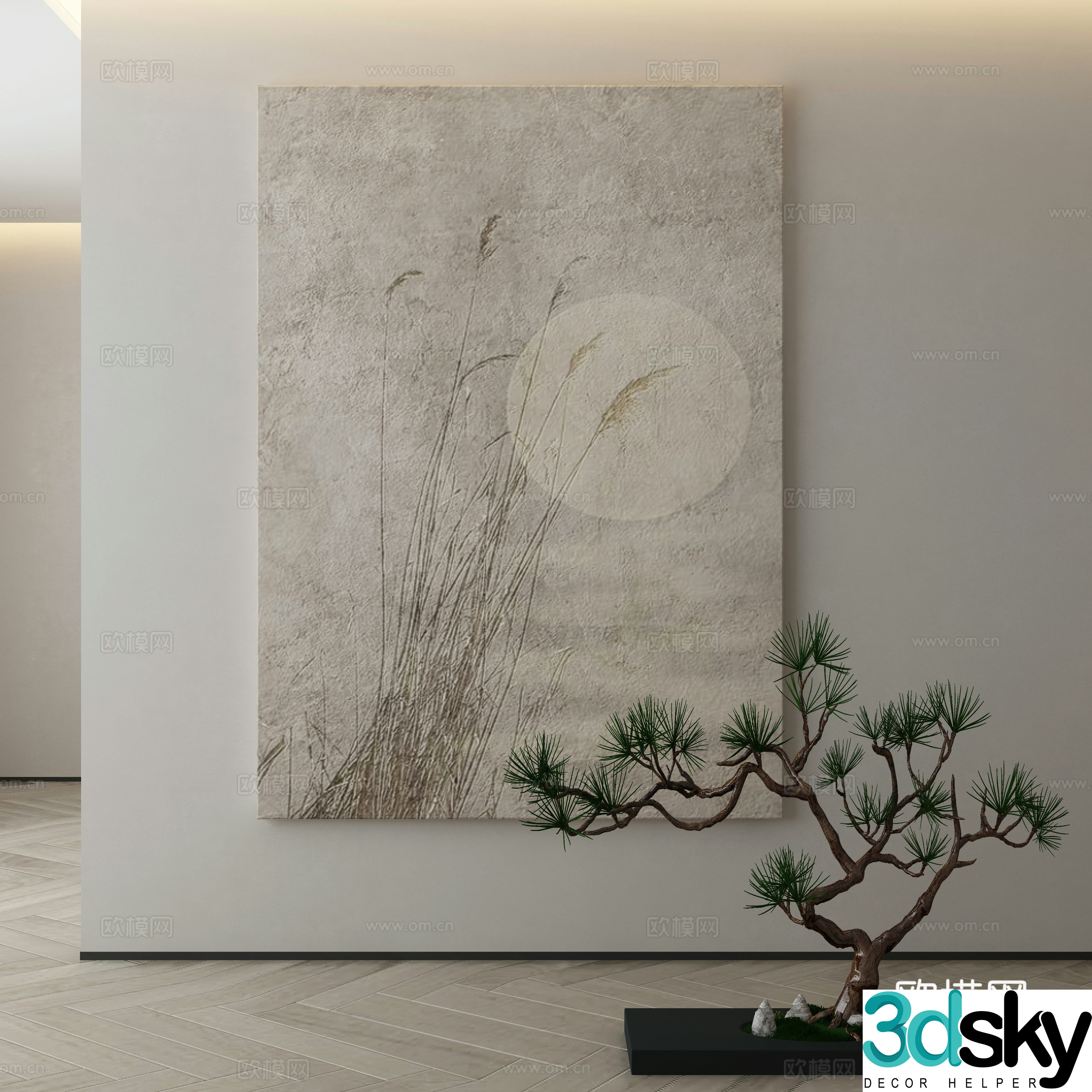 Modern Wasabi Hanging Painting Oil Painting 3D Model