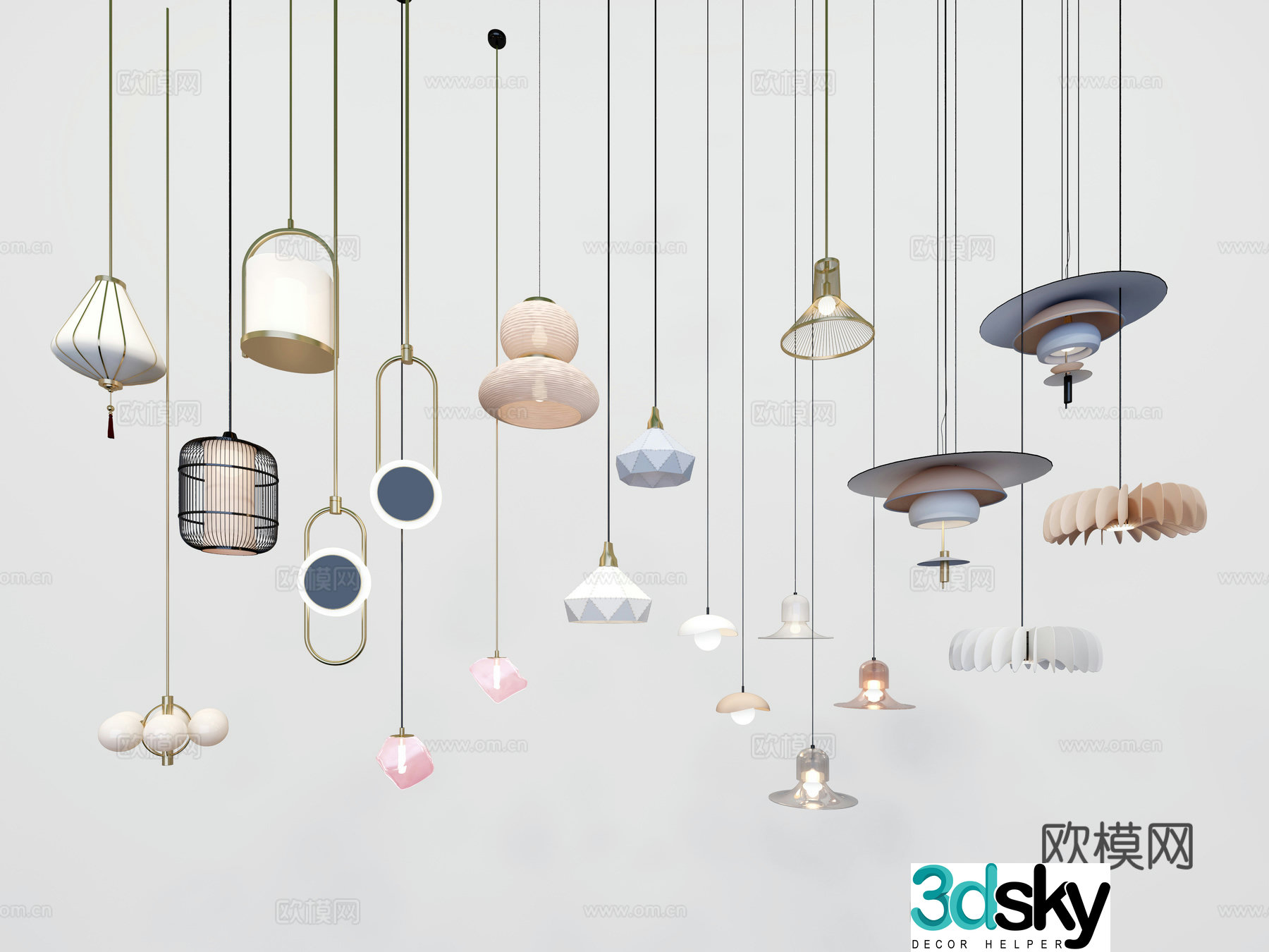 Modern small chandeliers 3d model