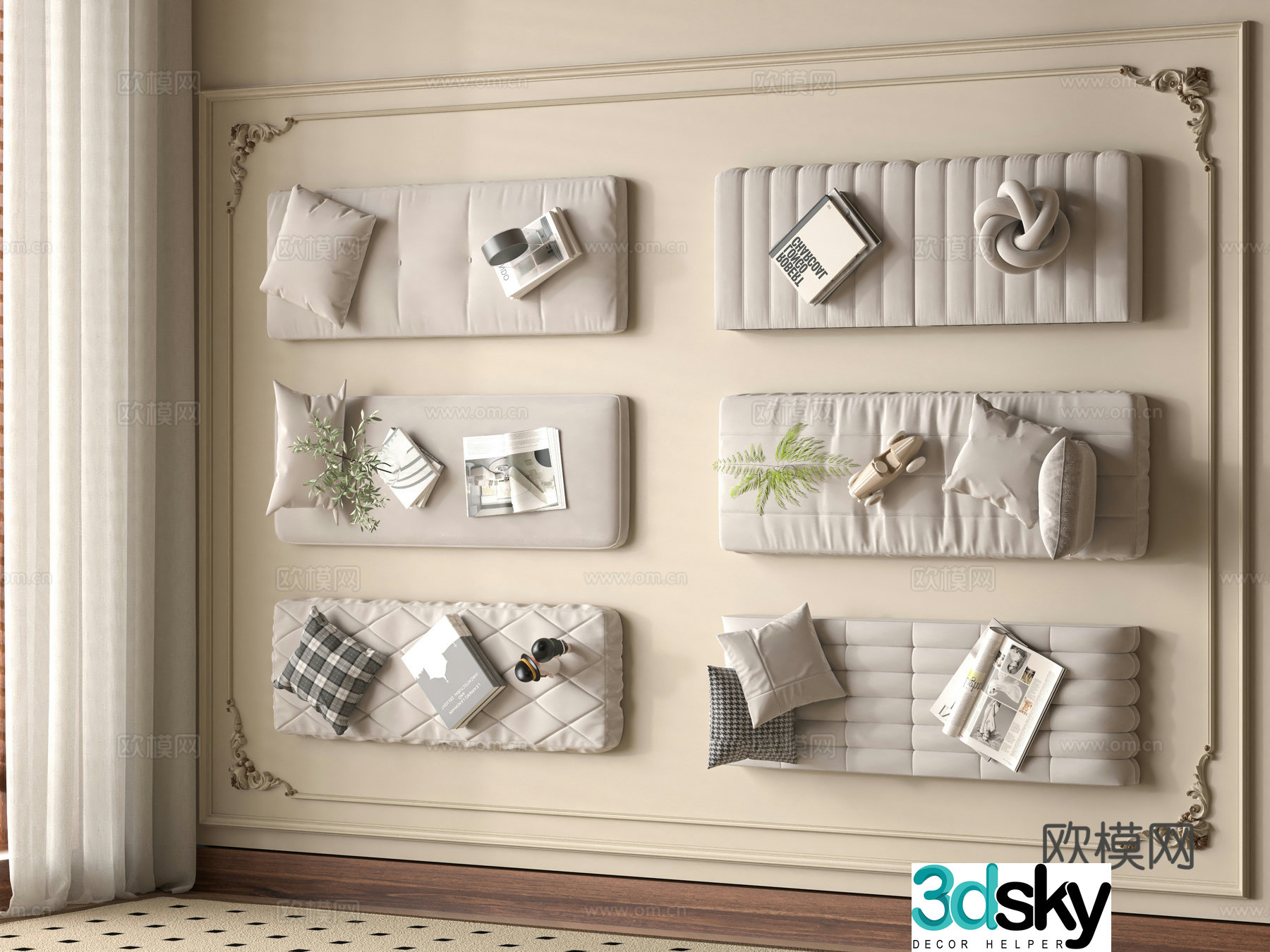 Modern bay window mat 3D model