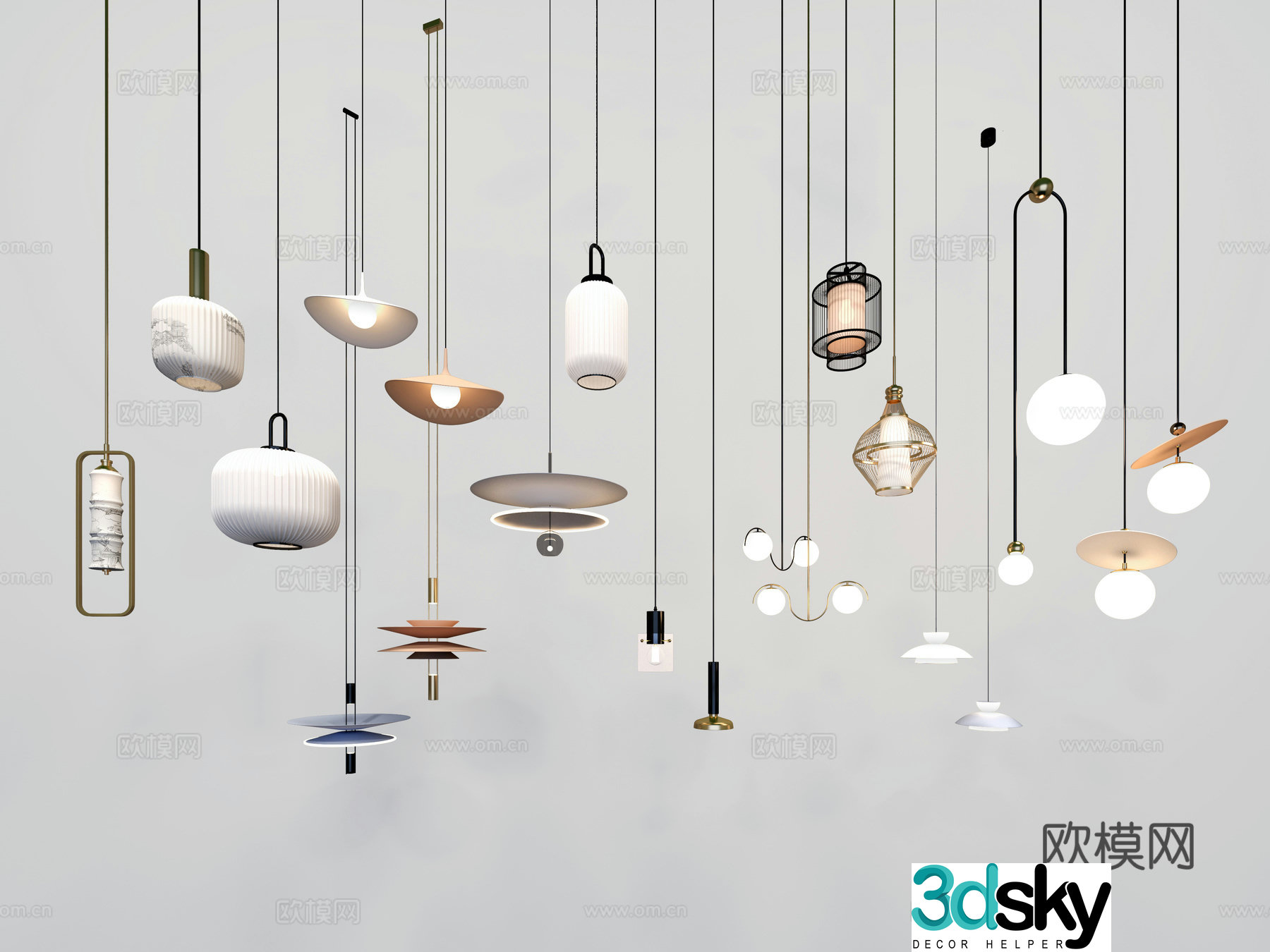 Modern small chandeliers 3d model