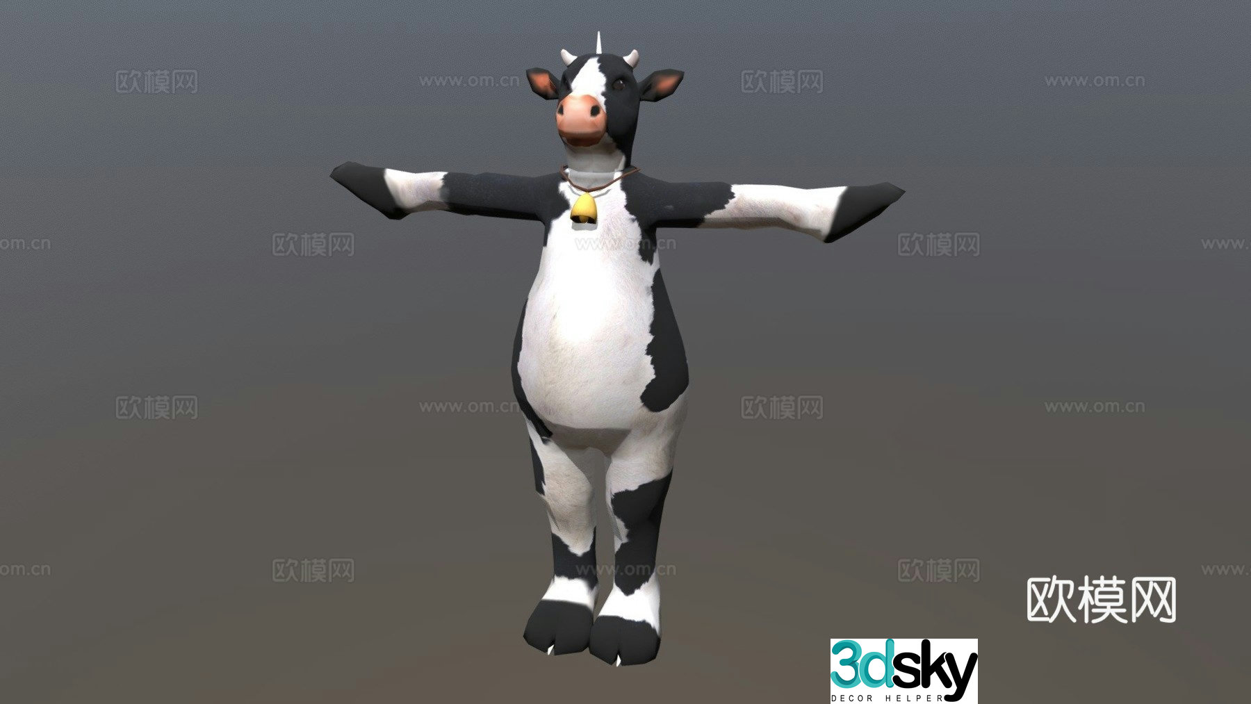 Cow outfit 3d model