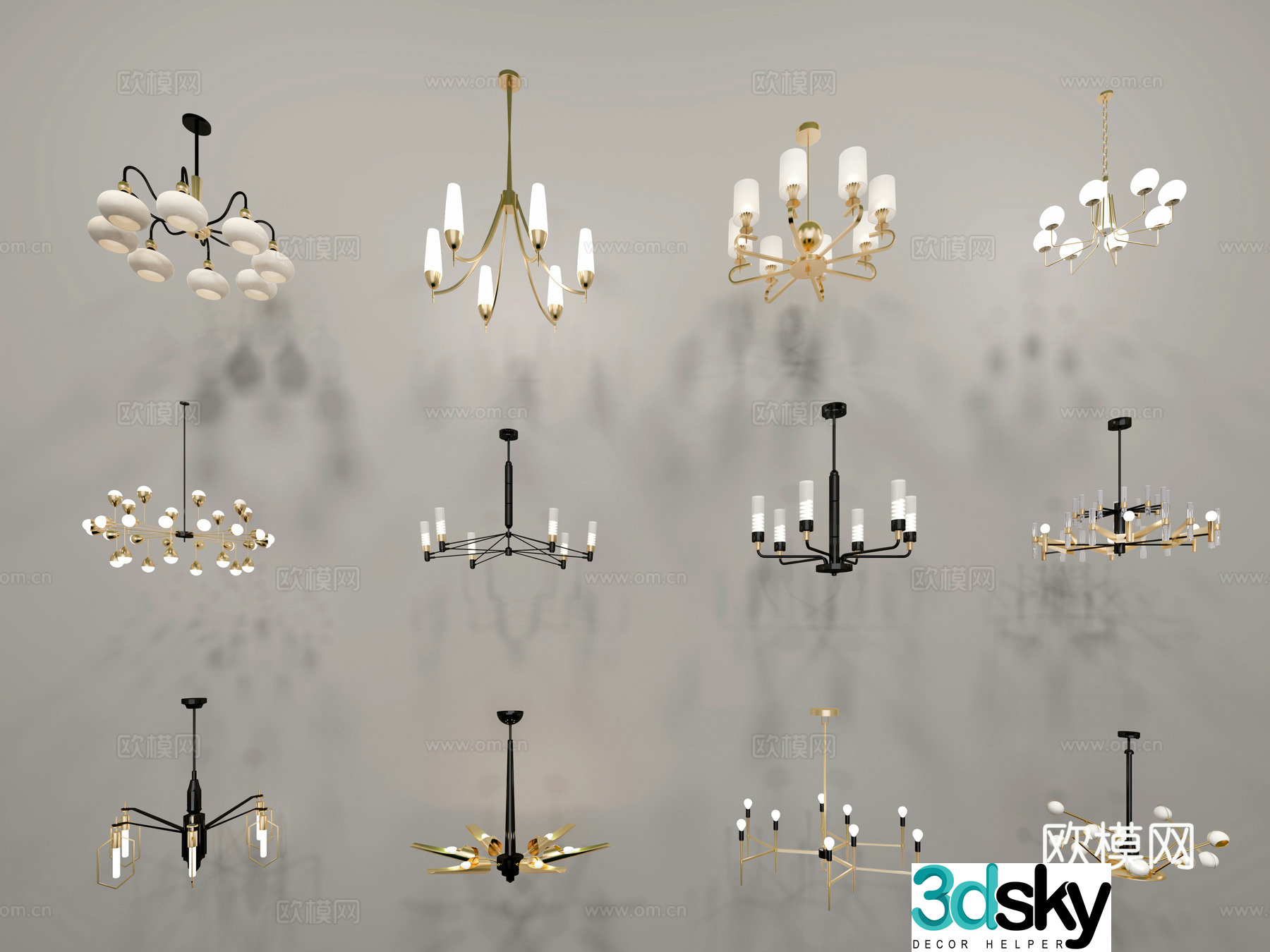 Modern chandelier 3d model