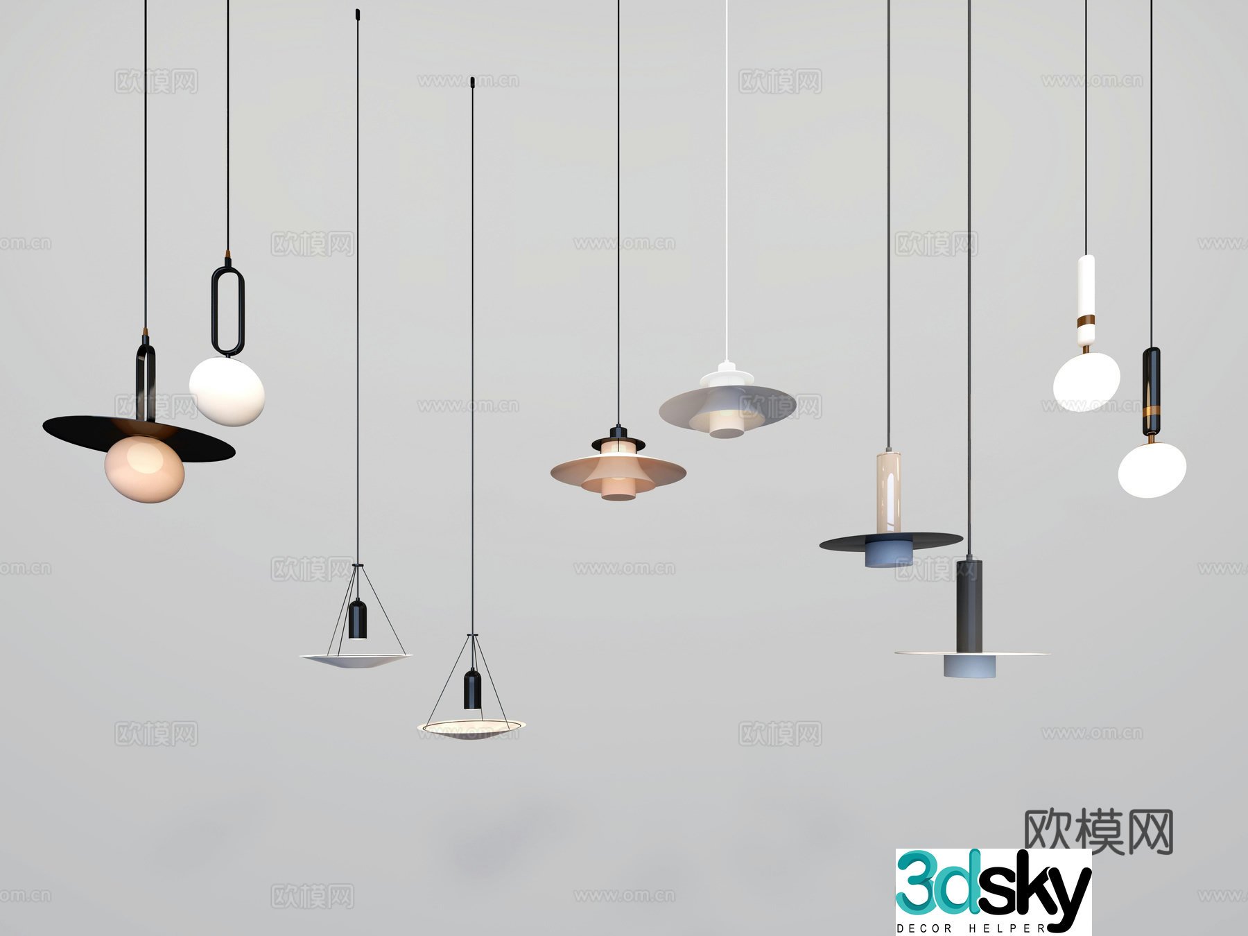 Modern small chandeliers 3d model