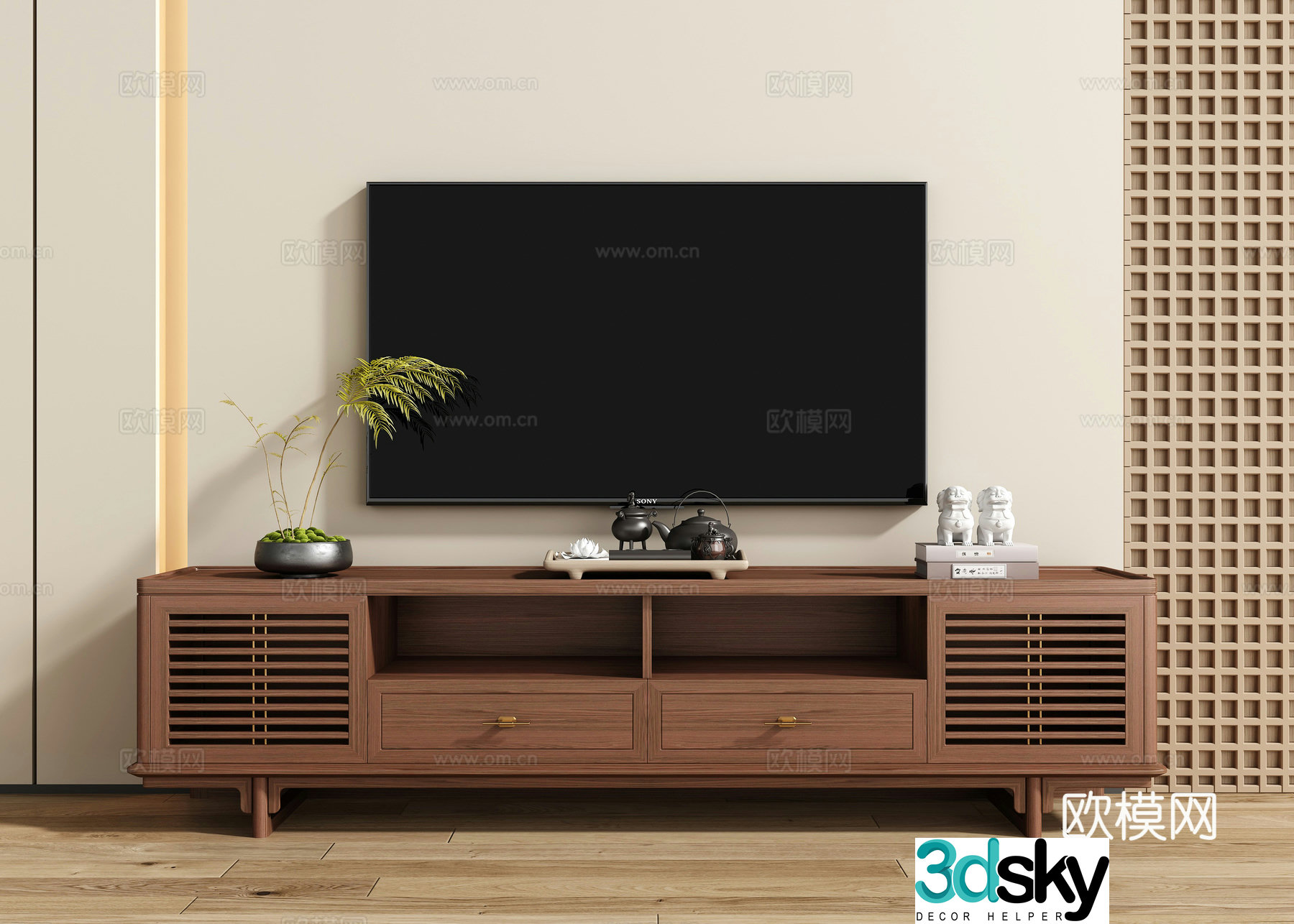 New Chinese TV cabinet 3D model