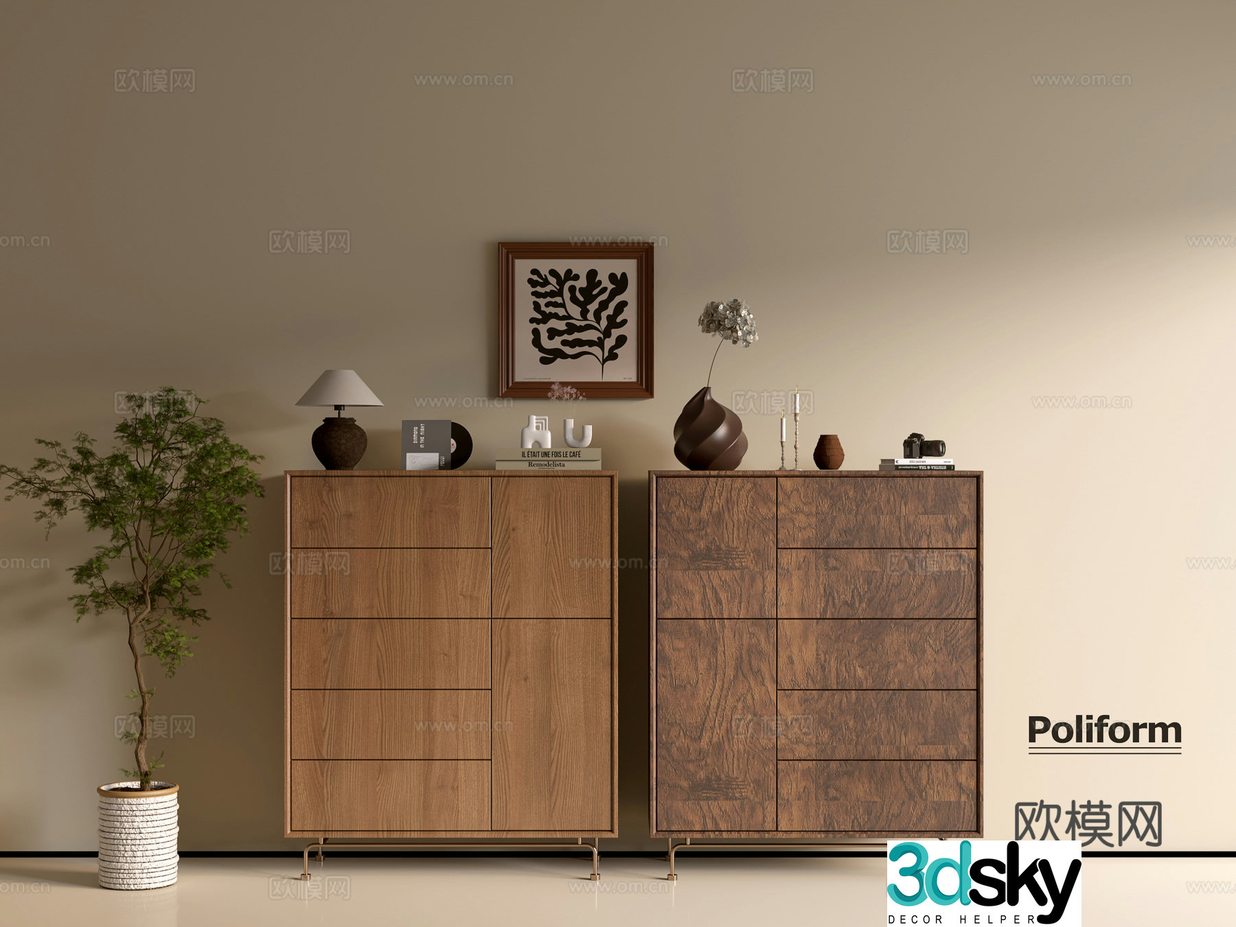 Modern wood grain cabinet ins wind minimalist wind cabinet whole cabinet sideboard balcony cabinet storage 3D model