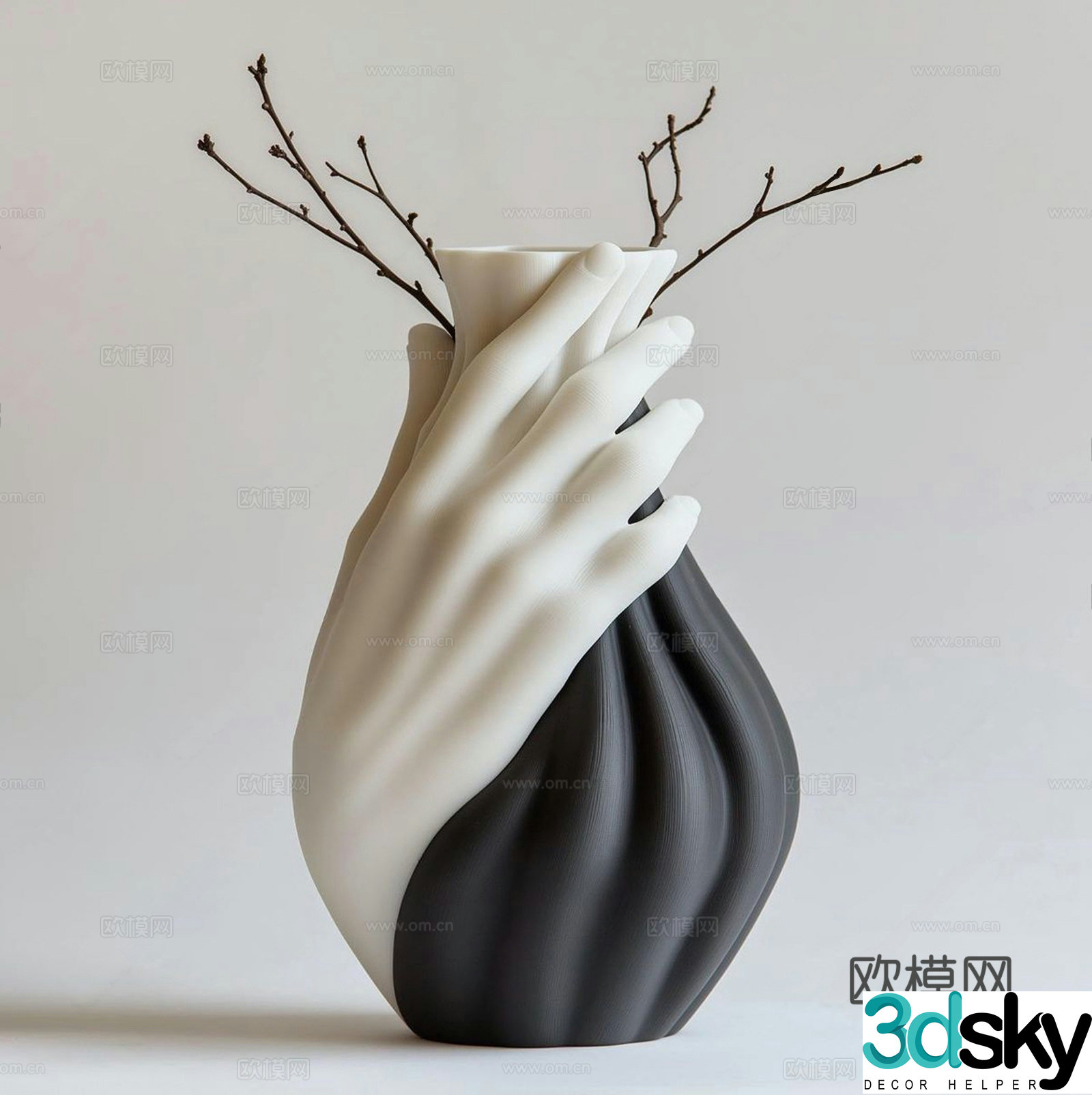 Modern vase vase flower art ceramic vase 3d model