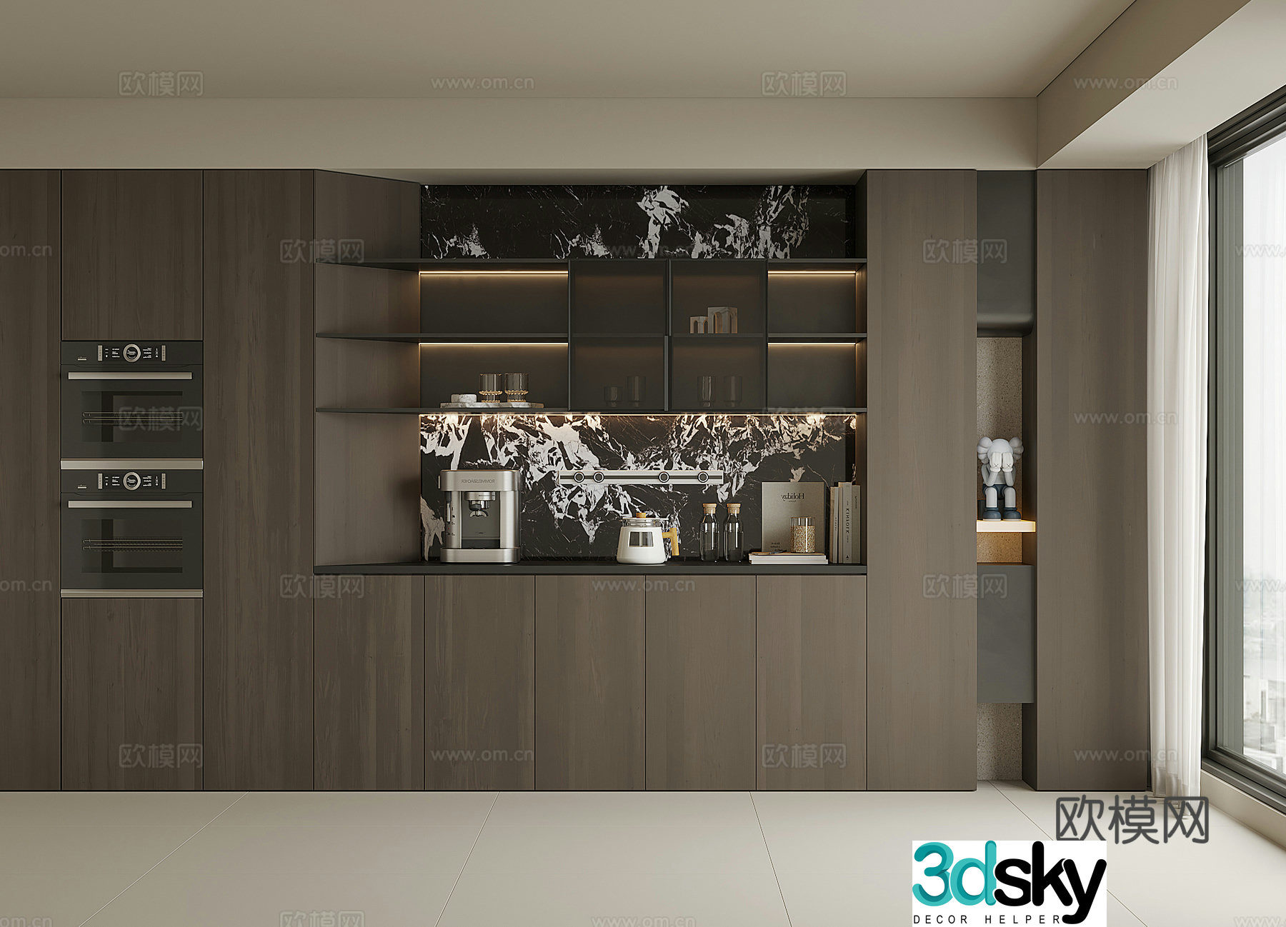 Modern wine cabinet sideboard 3D model