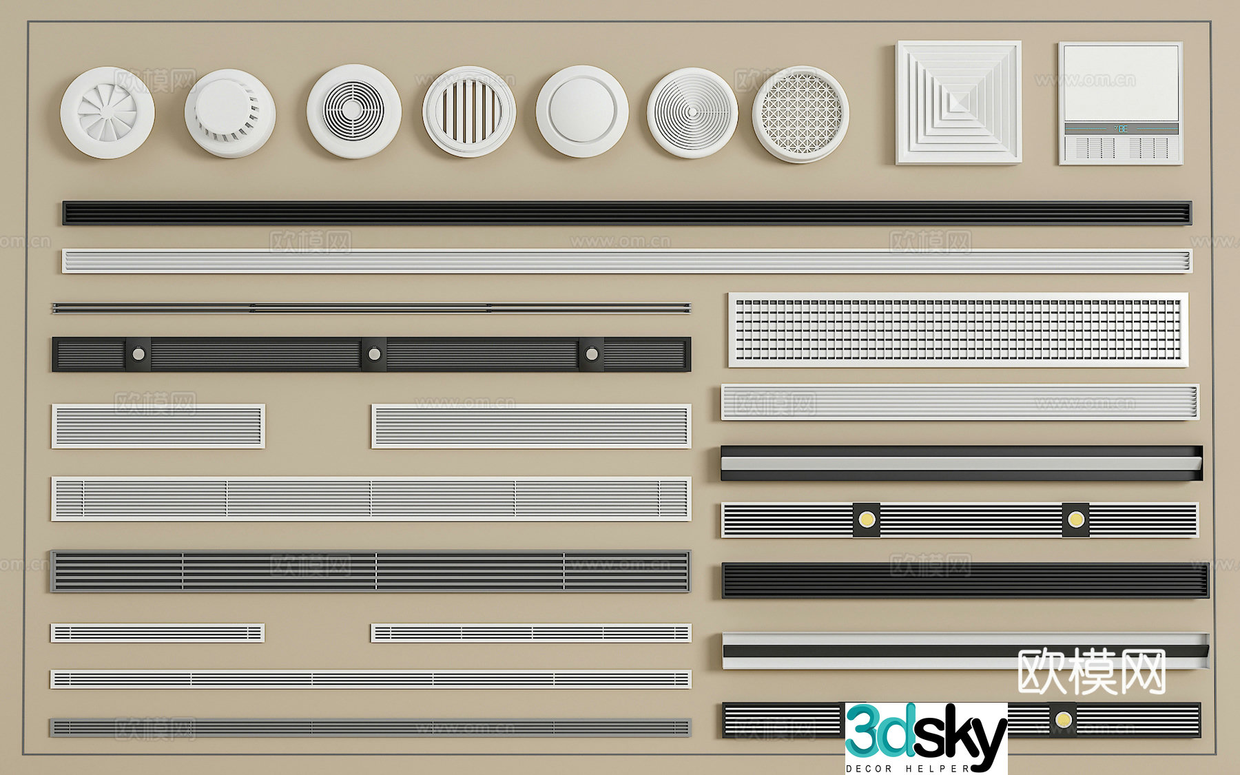 Air conditioning air outlet Central air conditioning air outlet 3D model