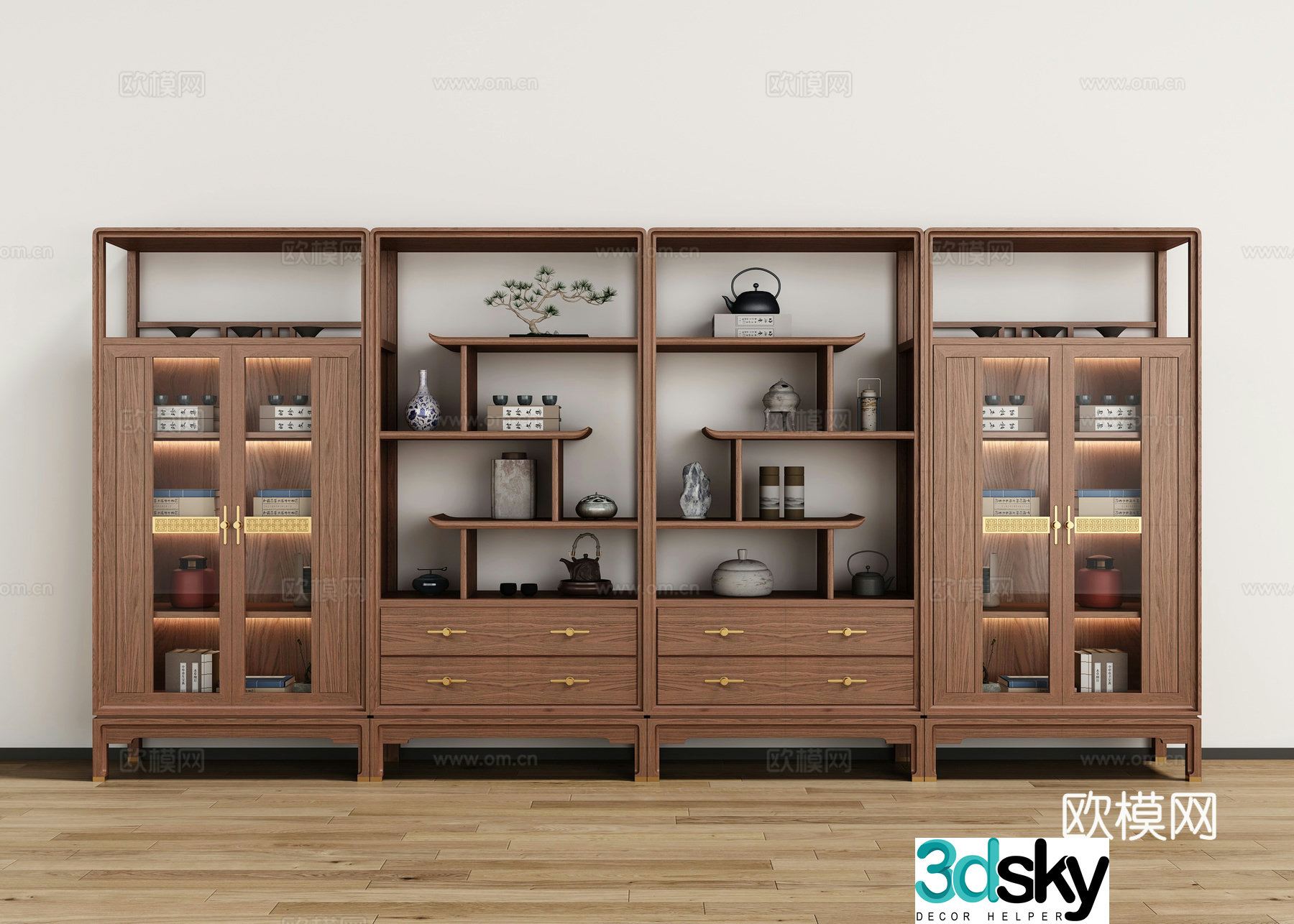 New Chinese bookcase 3D model