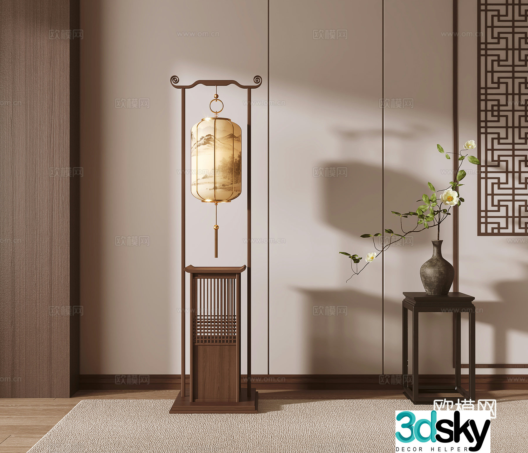 New Chinese floor lamp 3D model