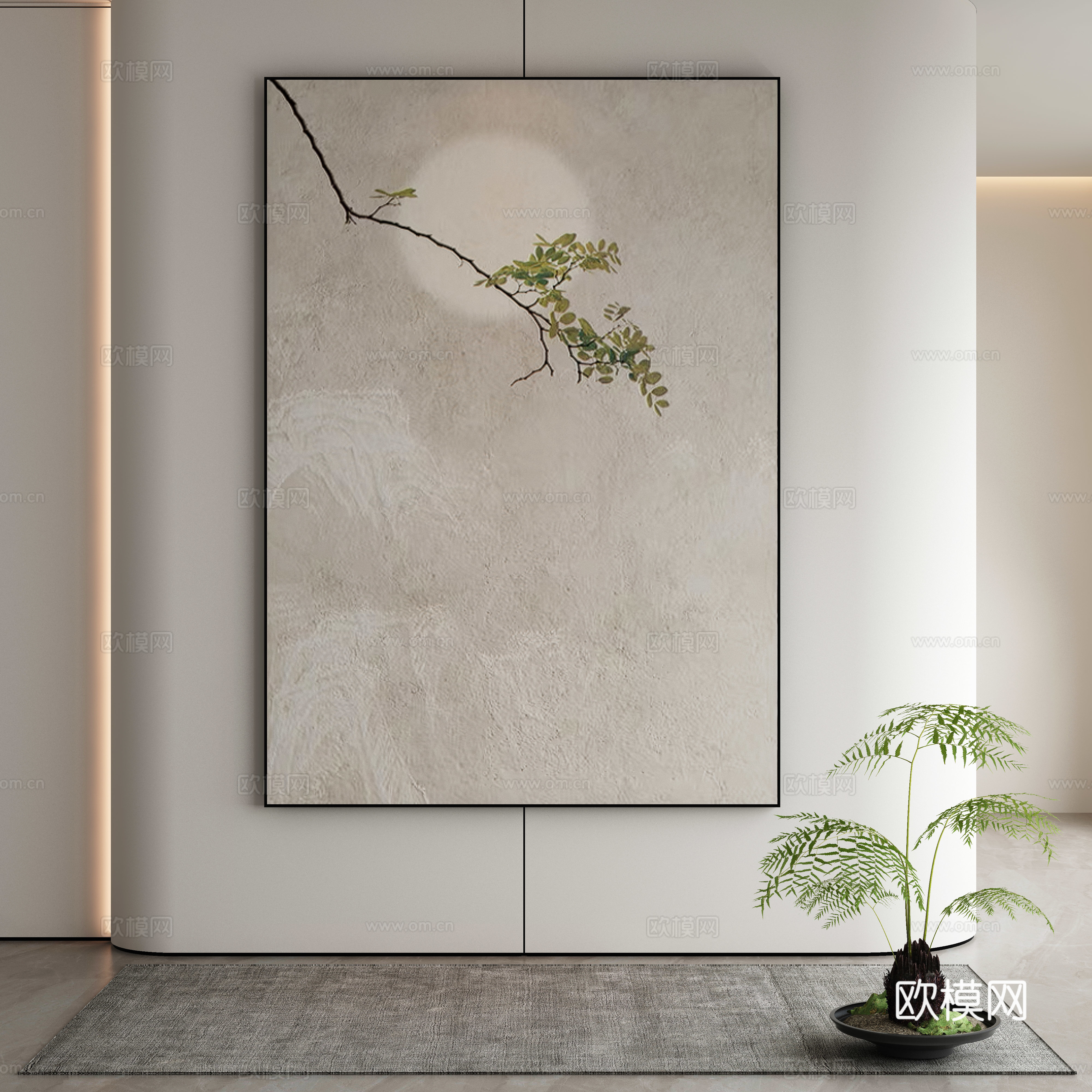 Modern Wasabi Hanging Painting Oil Painting 3D Model