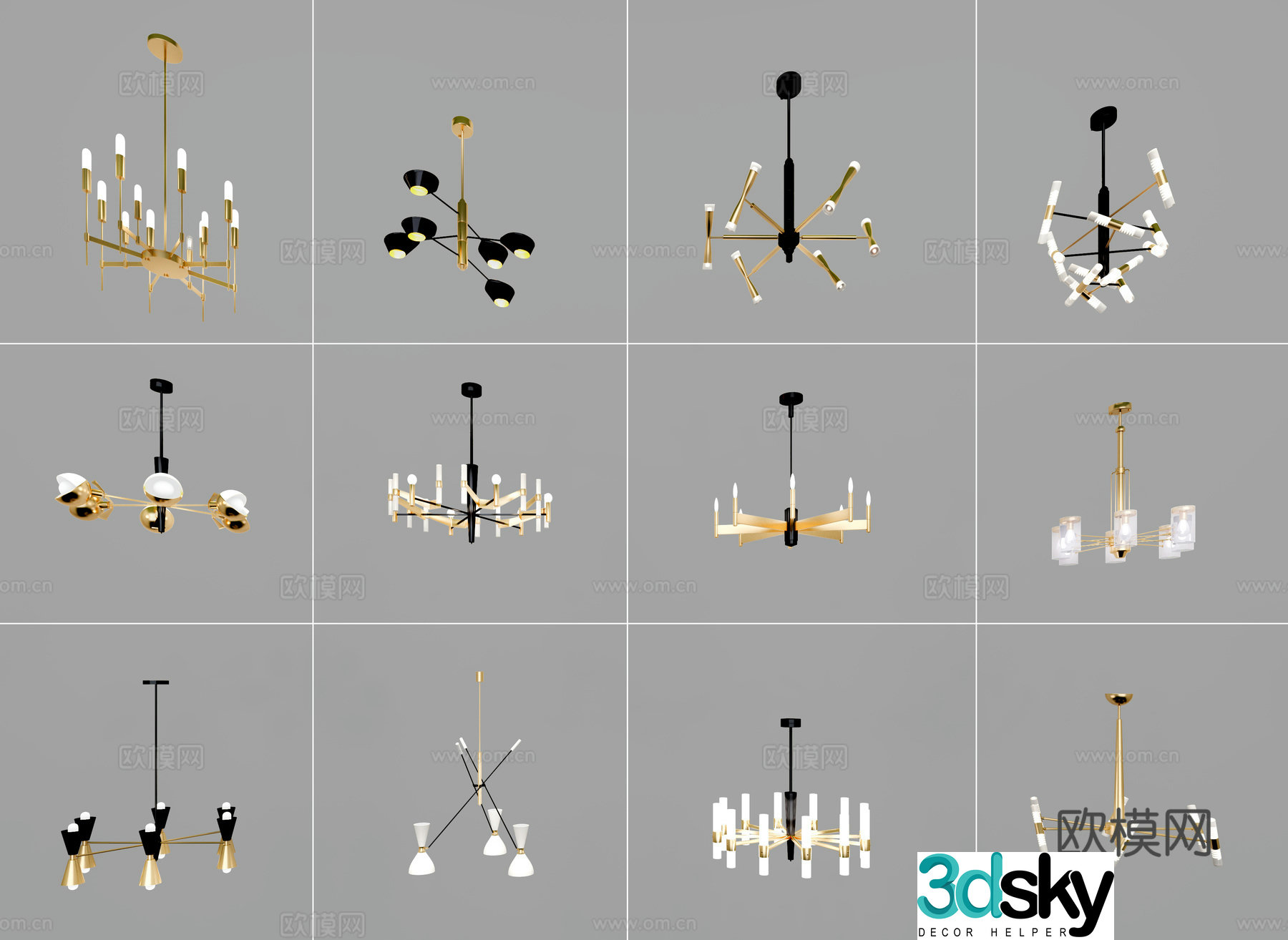 Modern chandelier 3d model