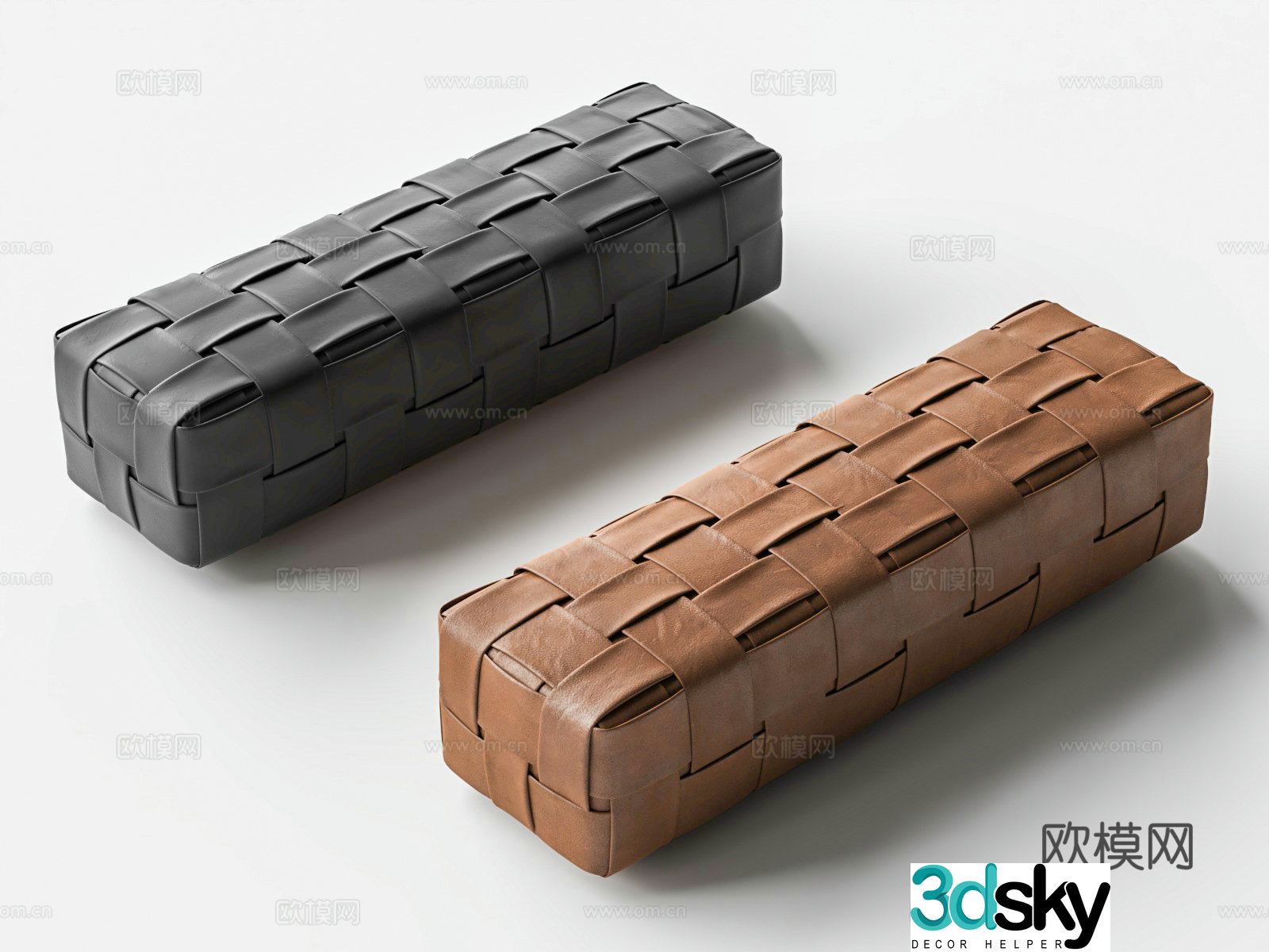 Leather bench Leather bed stool Sofa bench 3d model