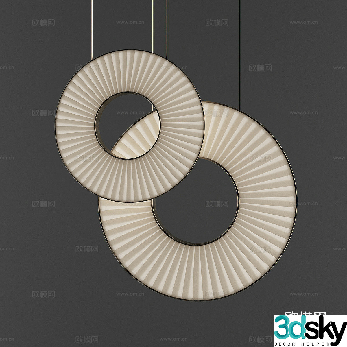 Creative chandelier Ring chandelier 3d model